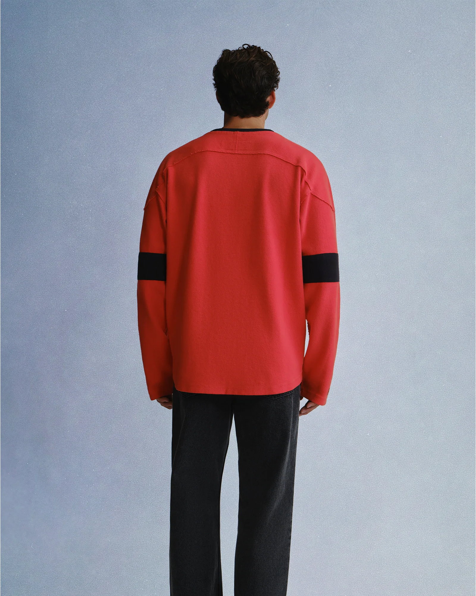 ERL・E.R.L. -  UNISEX RED HOCKEY SWEATSHIRT KNIT / RED