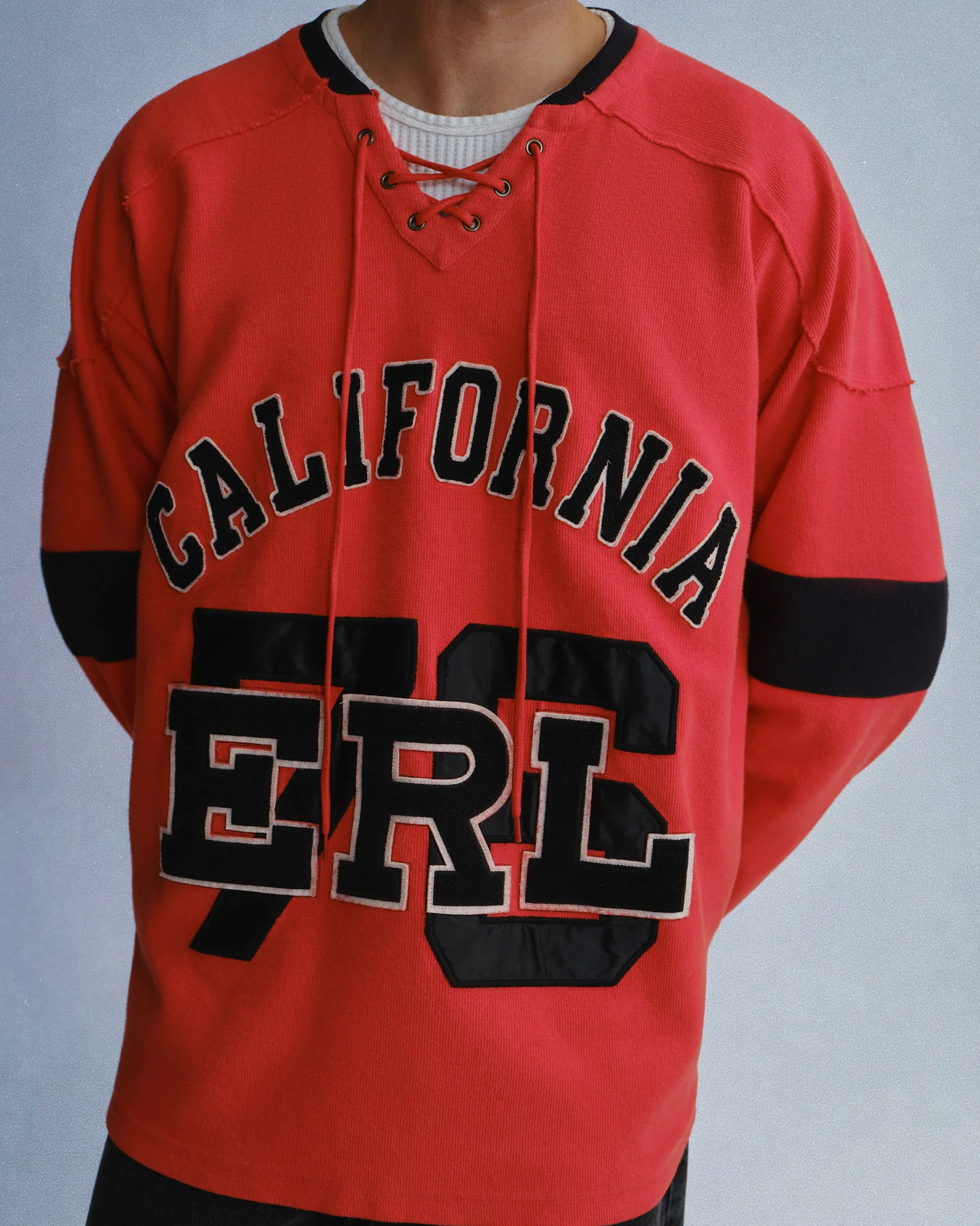ERL・E.R.L. -  UNISEX RED HOCKEY SWEATSHIRT KNIT / RED