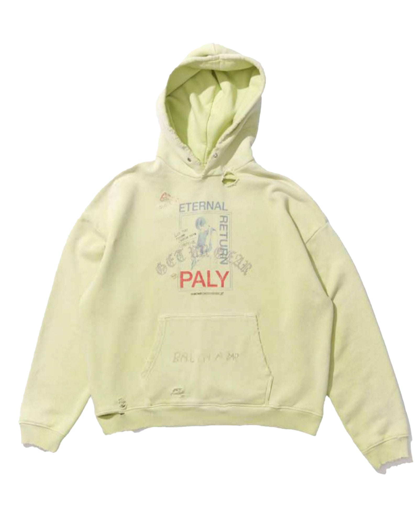 ETERNAL RETURN HOODED SWEATSHIRT / LIME GREEN