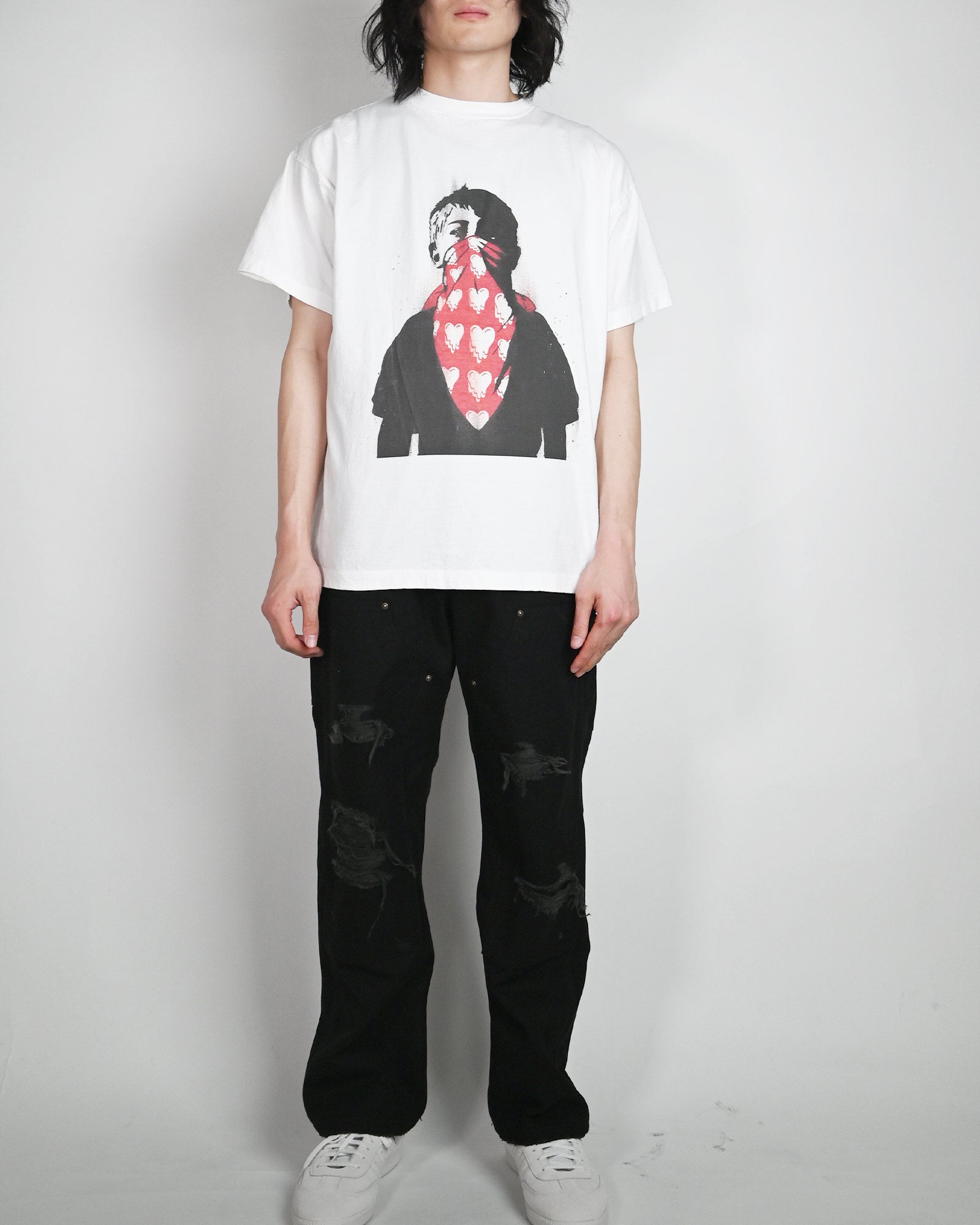 EMOTIONALLY UNAVAILABLE・エモーショナリー アンアベイラブル -  EU DK MASK SS TEE / WHITE