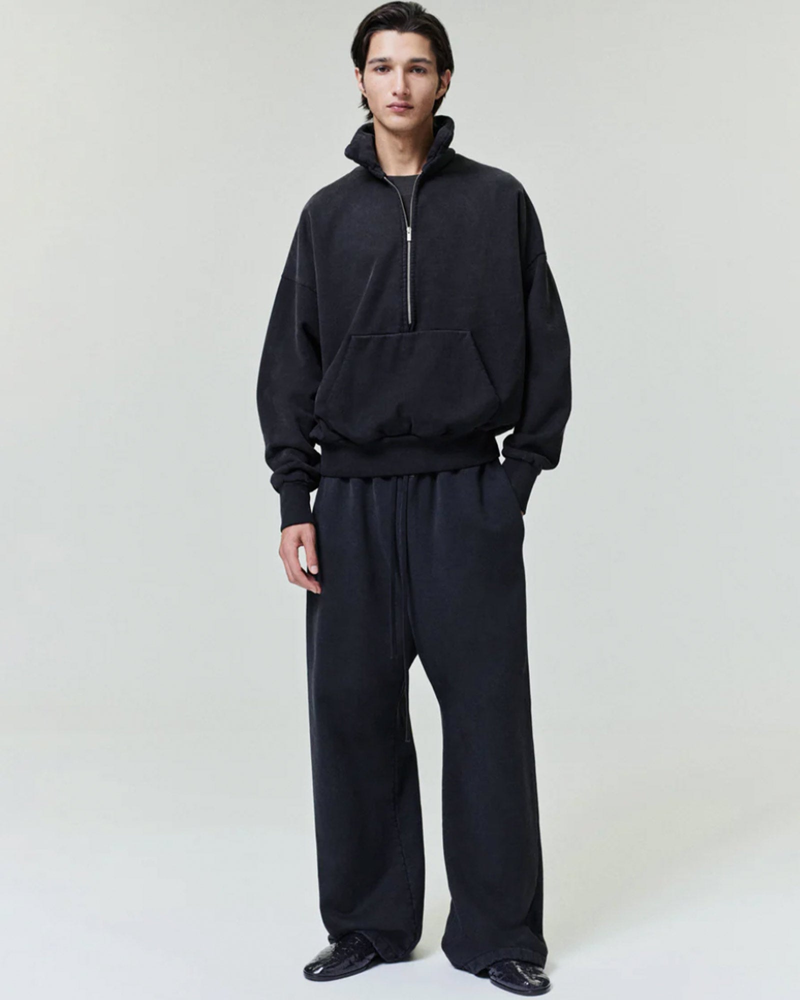 FEAR OF GOD (フィア オブ ゴット) HALF ZIP POLO SWEATSHIRT / BLACK