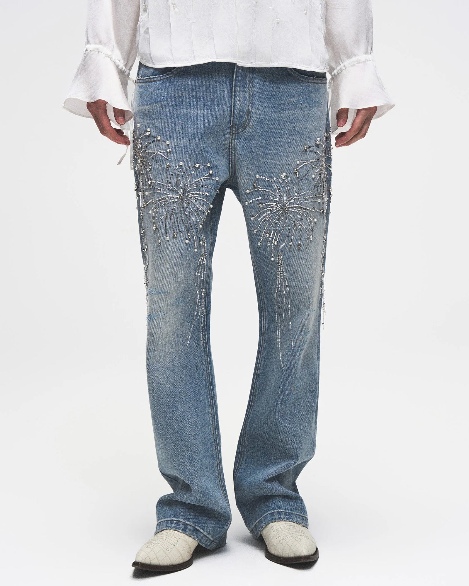 BIRTH OF ROYAL CHILD・バース・オブ・ロイヤル・チャイルド - デニムパンツ FIREWORKS WASH DENIM / BLUE