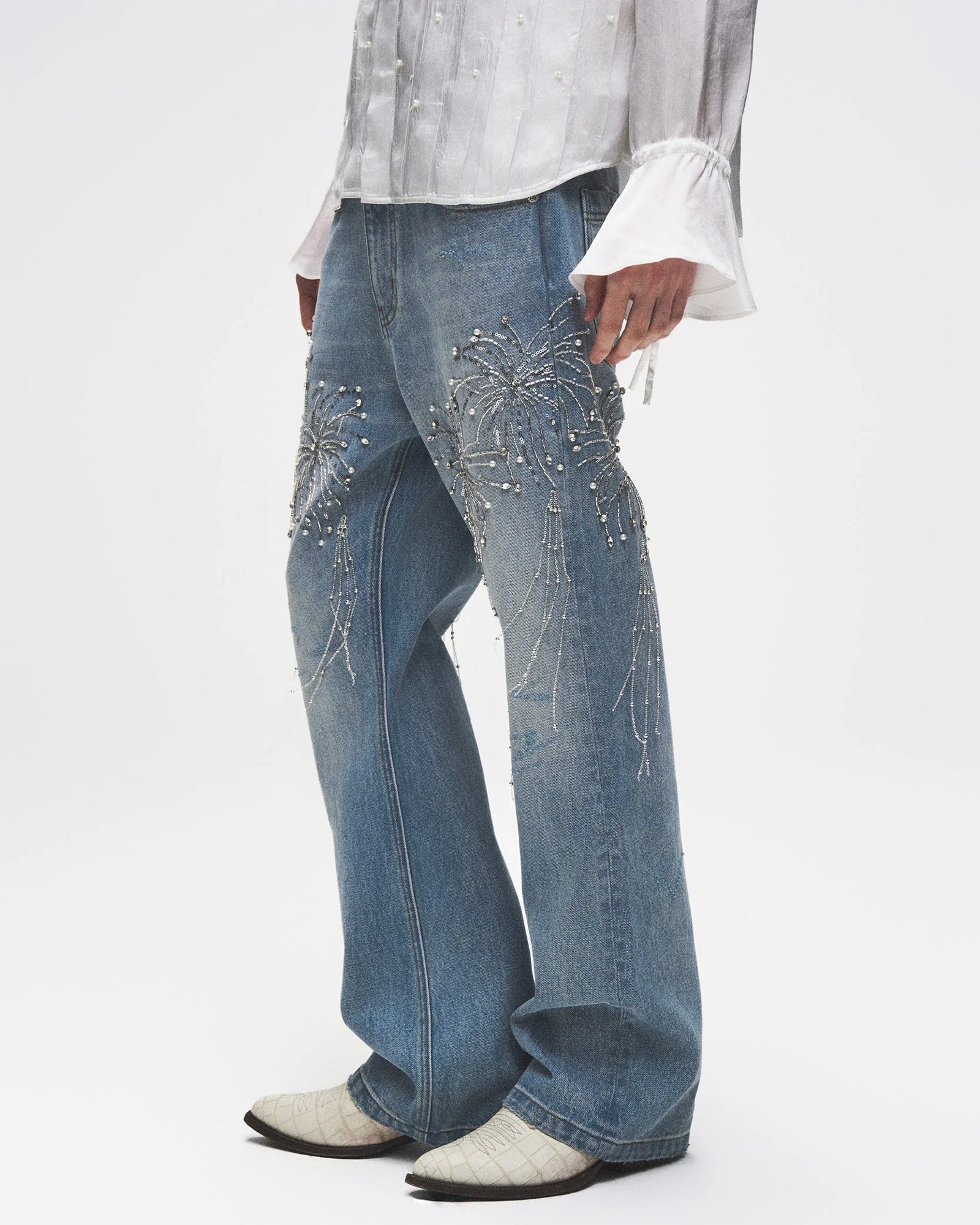 BIRTH OF ROYAL CHILD・バース・オブ・ロイヤル・チャイルド - デニムパンツ FIREWORKS WASH DENIM / BLUE