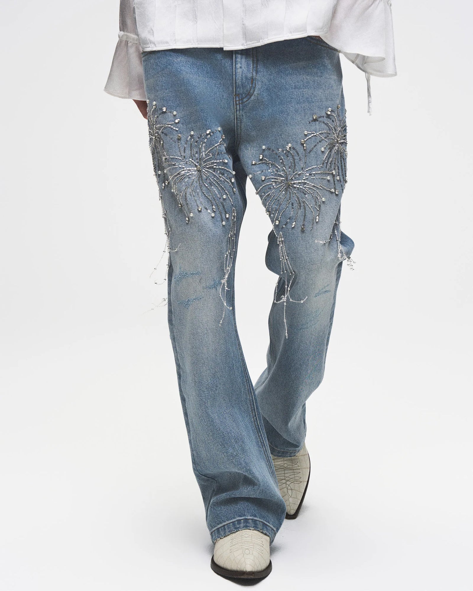 BIRTH OF ROYAL CHILD・バース・オブ・ロイヤル・チャイルド - デニムパンツ FIREWORKS WASH DENIM / BLUE