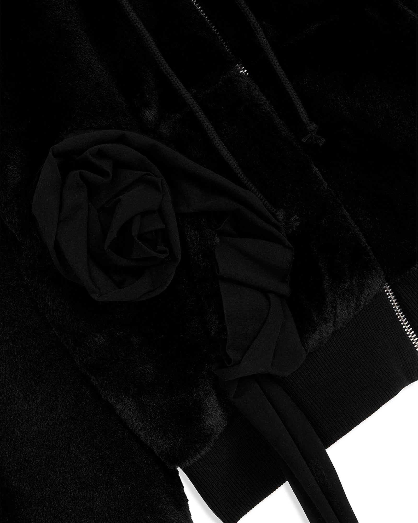 OPEN YY・オープン ワイワイ - アウター・ジャケット FLEECE APPLIQUÉ ZIPUP JACKET / BLACK