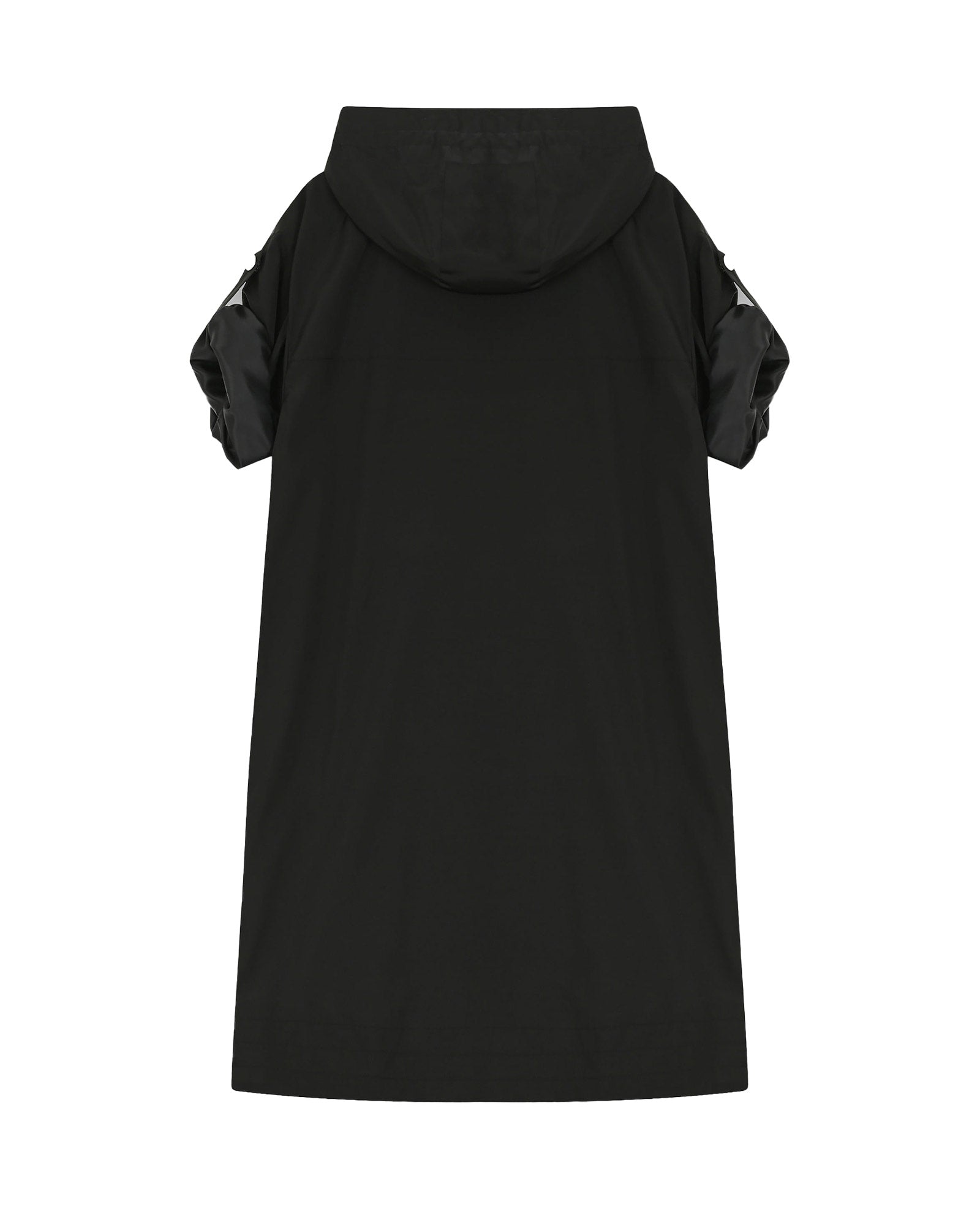 NACHE・Nache -  FOLDED POCKET HOODIE DRESS / BLACK