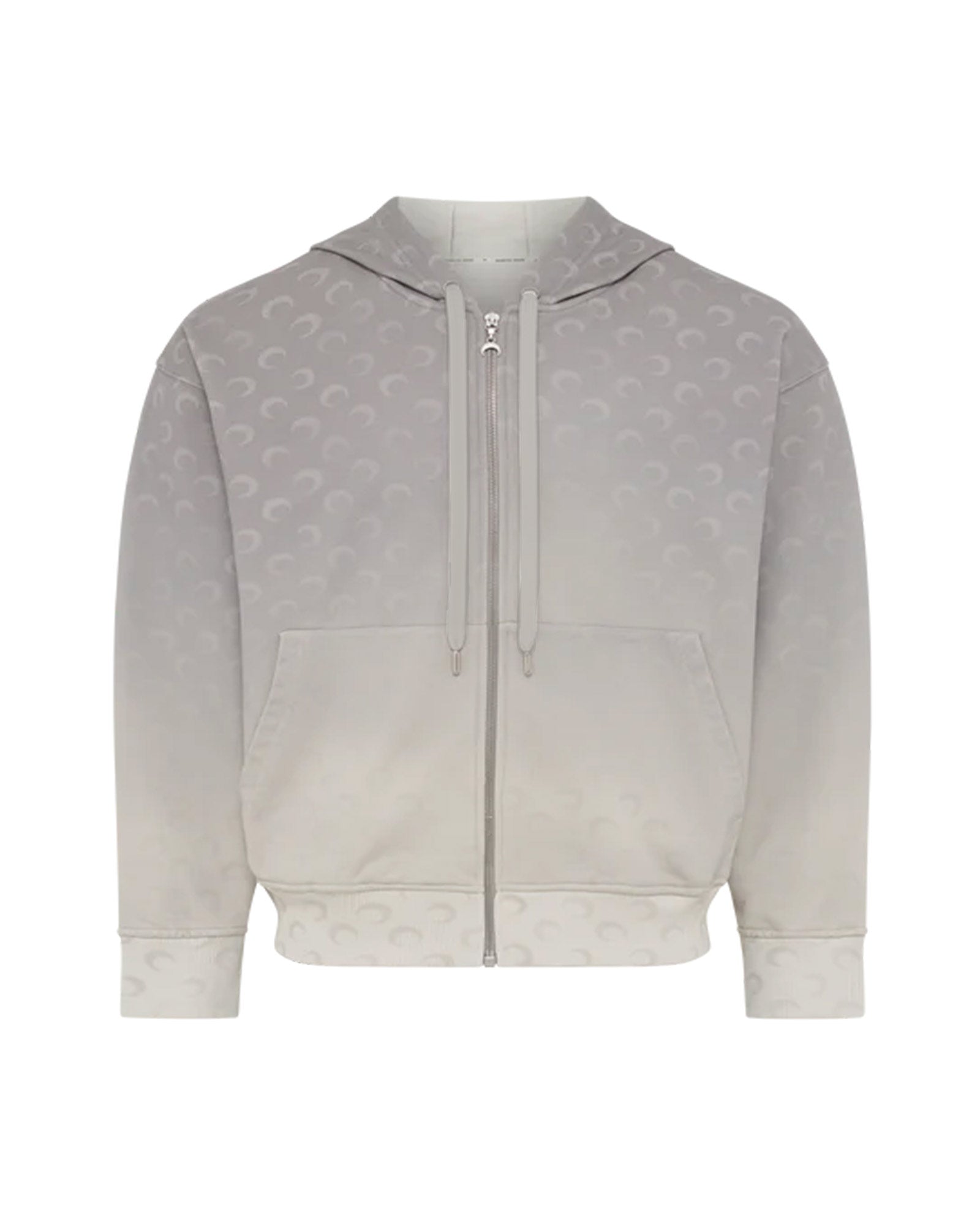 玛丽娜·塞尔・海洋细胞 -  FADED MOON FLEECE CROPPED ZIPPED HOODIE / DARK GREY