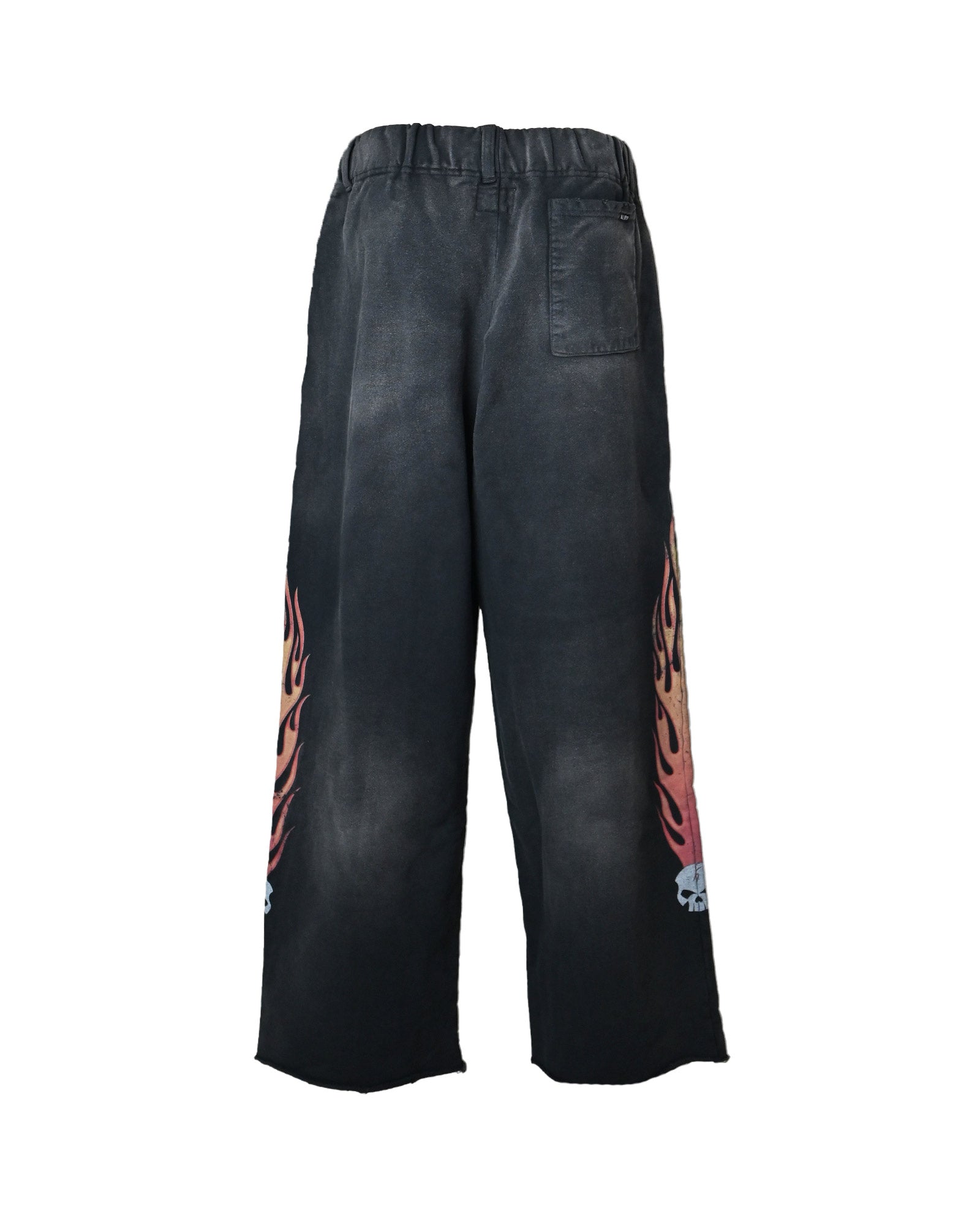 KAMIYA・Kamiya -  FLAME DISTRESSED SWEAT PANTS / BLACK