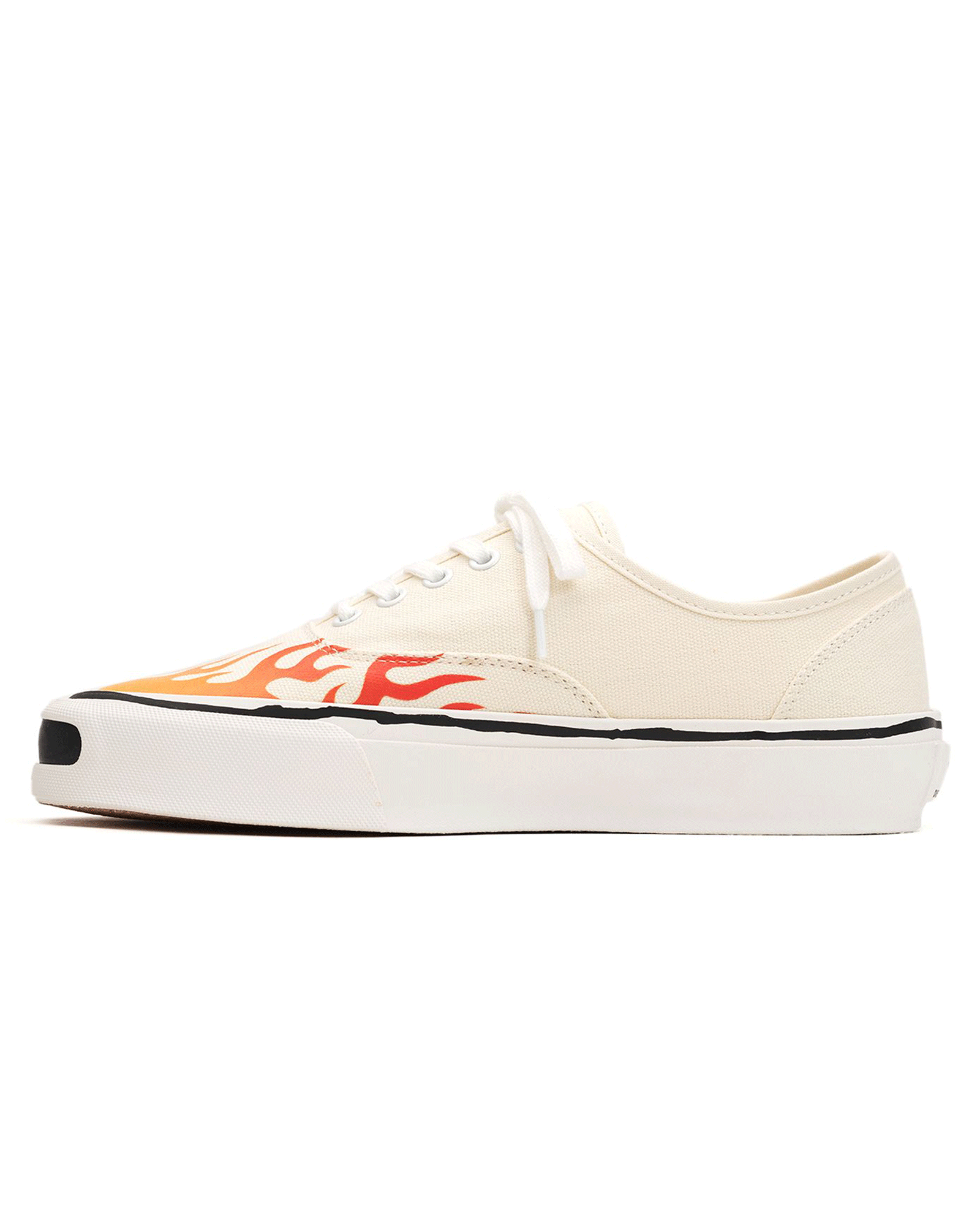 KAMIYA・カミヤ - ローカットスニーカー "HERC" FIRE PATTERN VULCANIZED SNEAKER  / WHITE