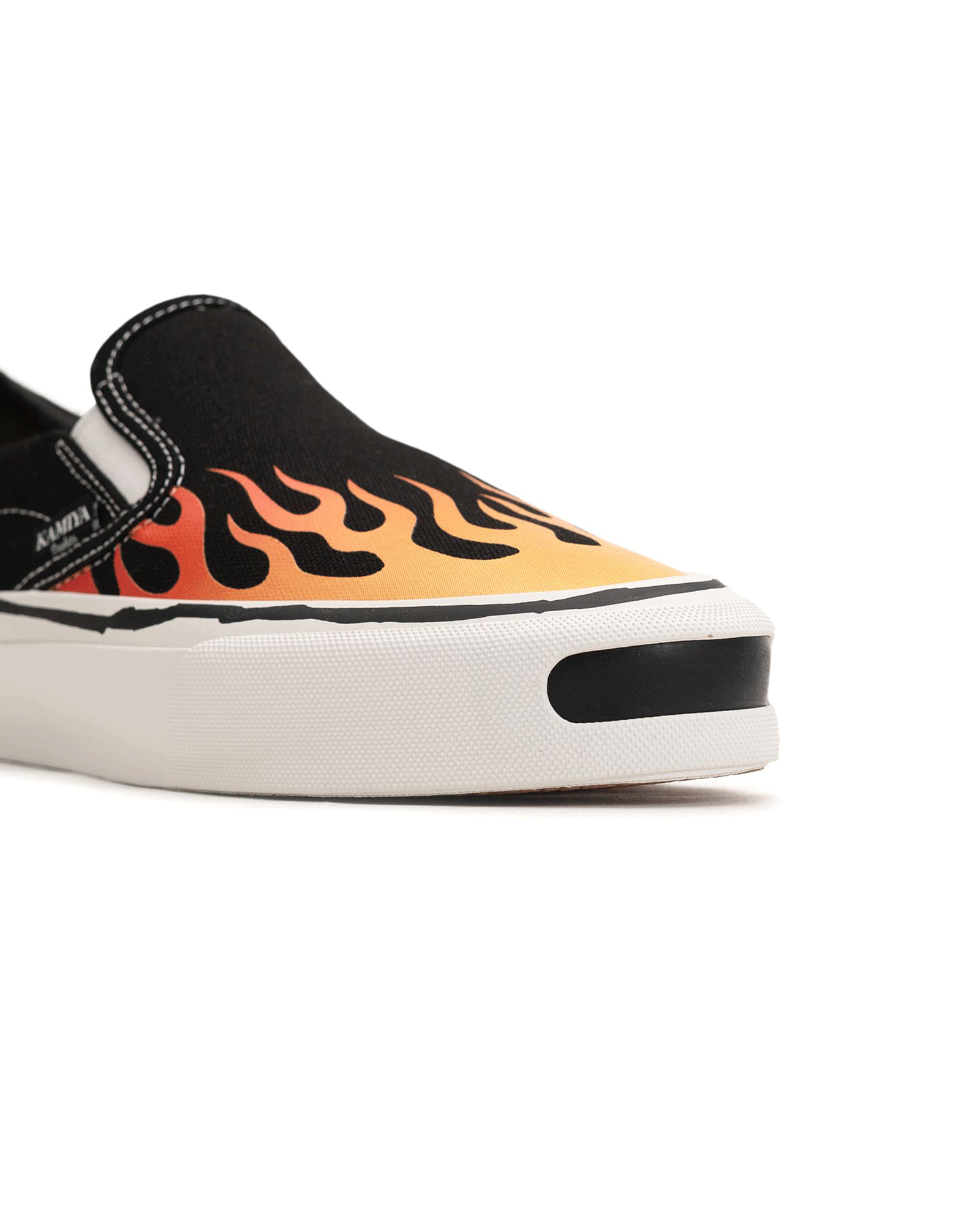 KAMIYA・カミヤ - ローカットスニーカー "CORNELL" FIRE PATTERN VULCANIZED SNEAKER / BLACK