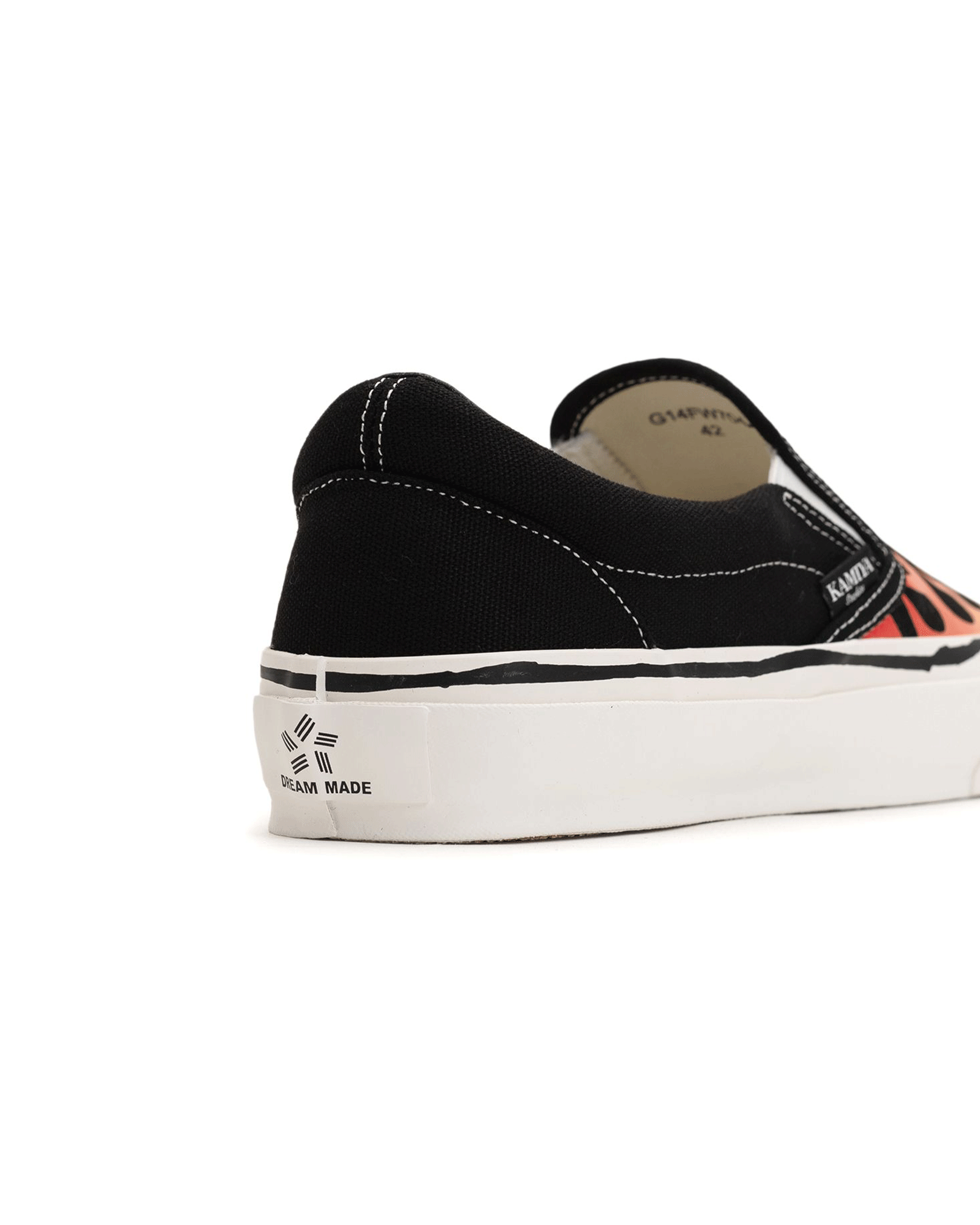 KAMIYA・カミヤ - ローカットスニーカー "CORNELL" FIRE PATTERN VULCANIZED SNEAKER / BLACK