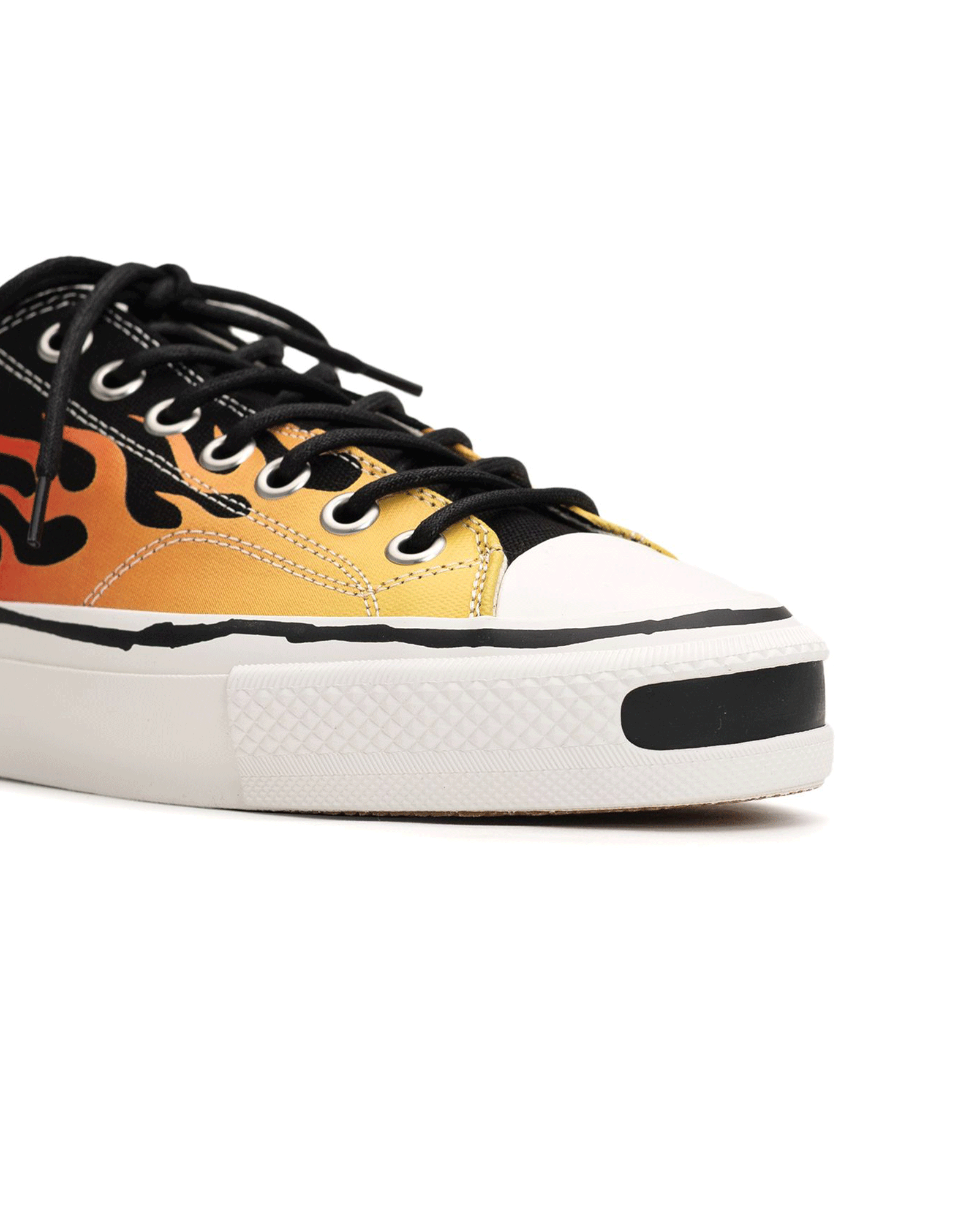 KAMIYA・カミヤ - ローカットスニーカー "JOEY" FIRE PATTERN VULCANIZED SNEAKER / BLACK