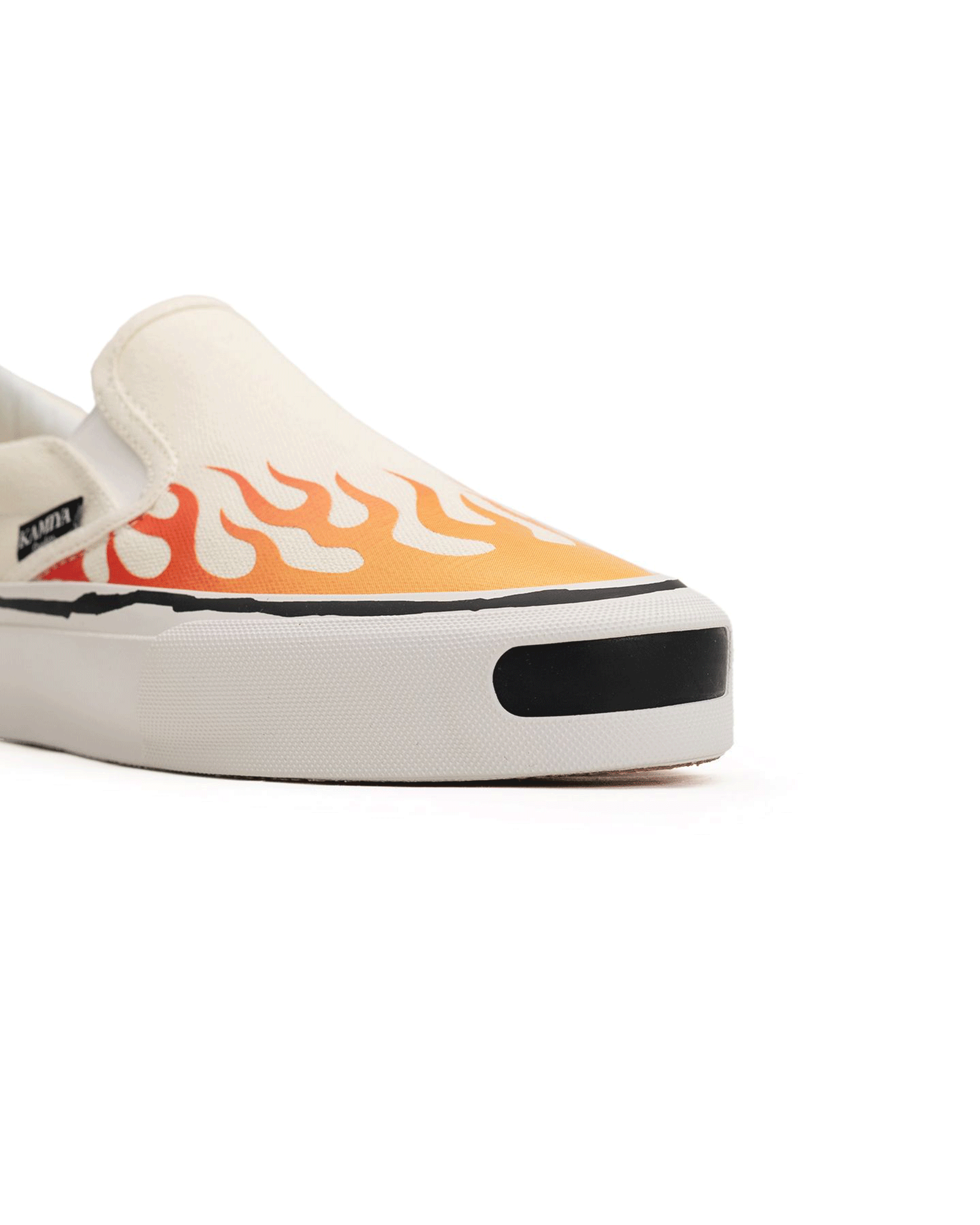 KAMIYA・カミヤ - ローカットスニーカー "CORNELL" FIRE PATTERN VULCANIZED SNEAKER / WHITE