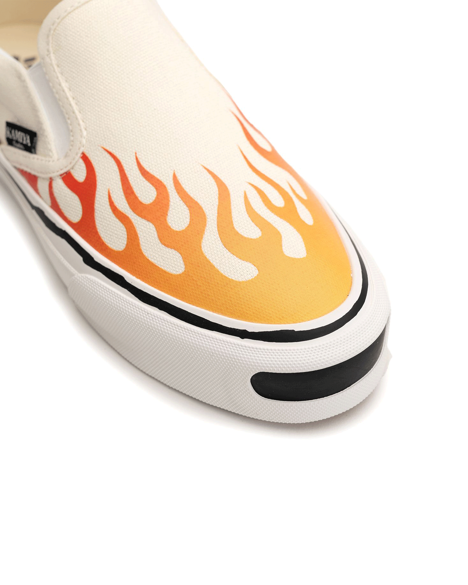 KAMIYA・カミヤ - ローカットスニーカー "CORNELL" FIRE PATTERN VULCANIZED SNEAKER / WHITE
