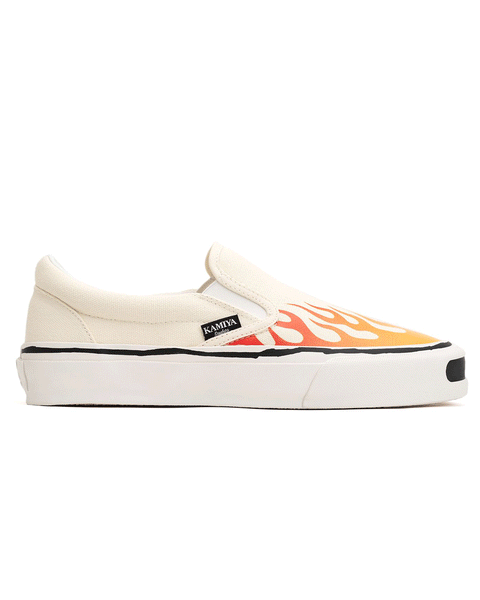 KAMIYA スリッポン スニーカー ファイヤーパターン 42 KAMIYA スリッポン スニーカー ファイヤーパターン 42 KAMIYA -
