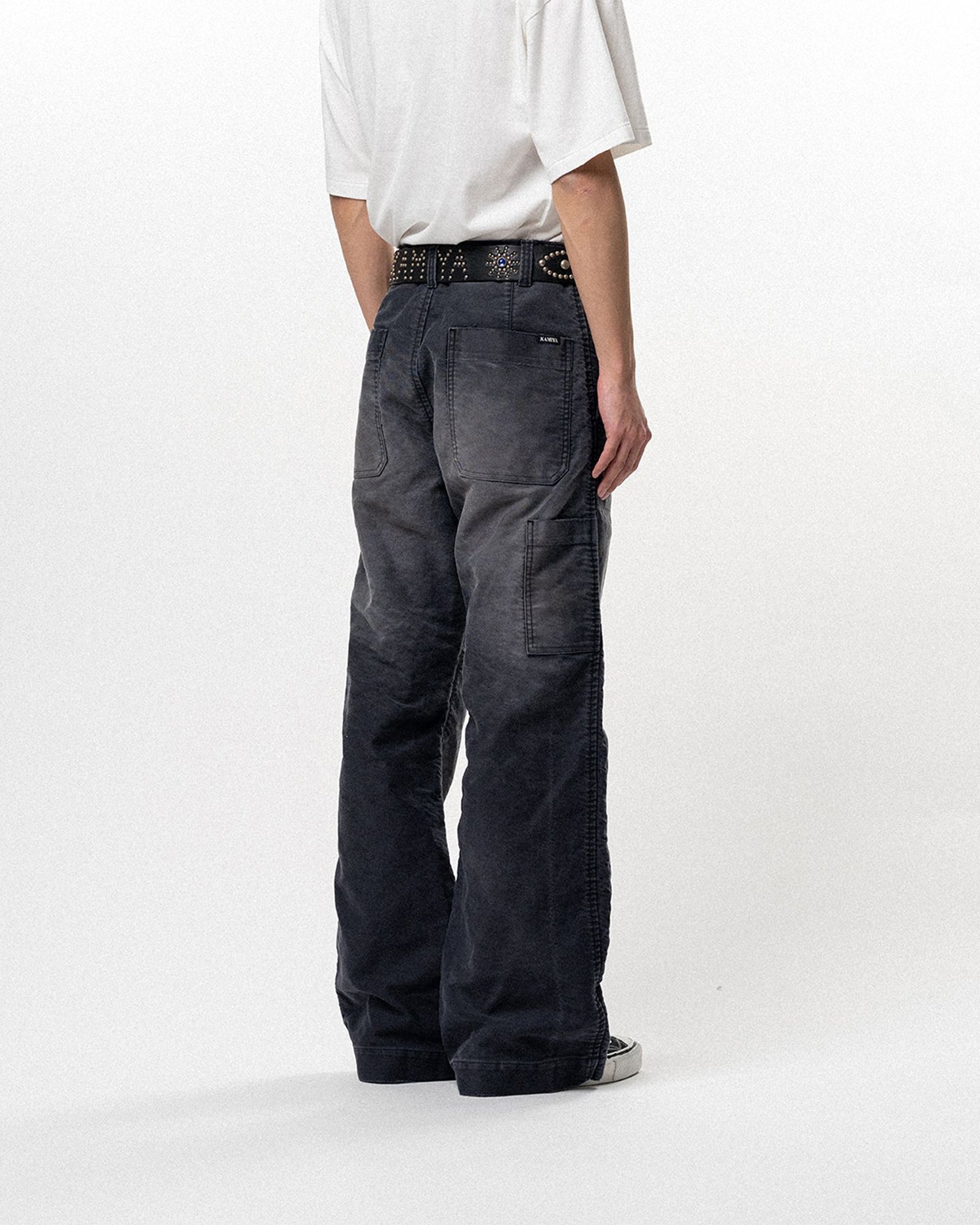 KAMIYA・カミヤ - その他パンツ DISTRESSED MOLESKIN WORK PANTS / BLACK