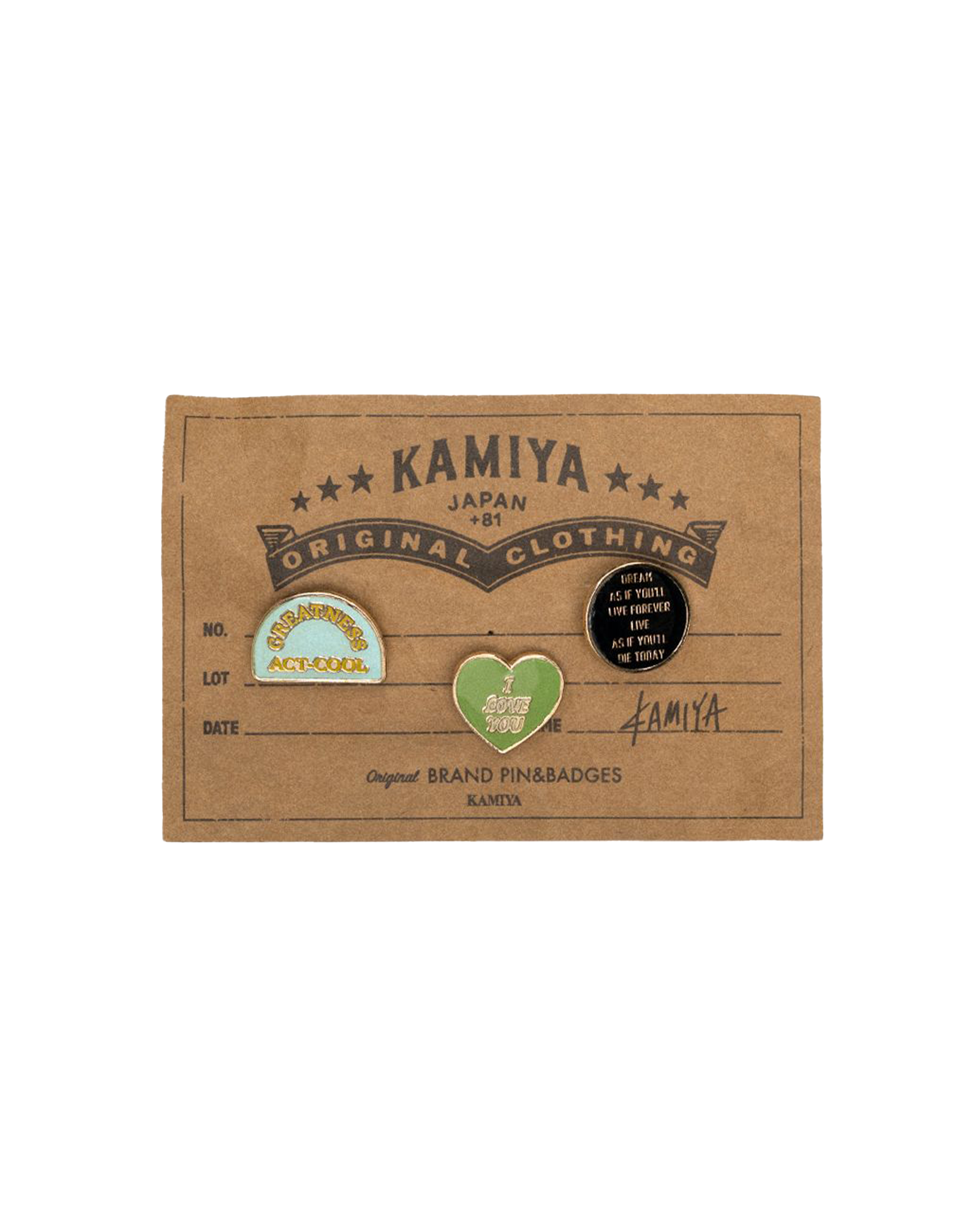 KAMIYA・Kamiya -  "KMY" VINTAGE PIN SET 3PIECES B / MULTI