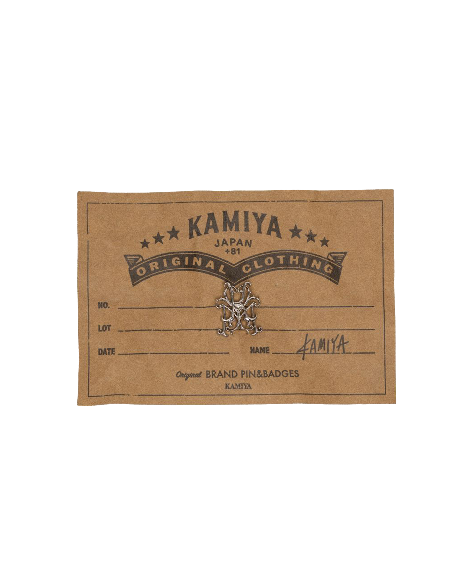 KAMIYA・Kamiya -  “KMY” ORIGINAL PIN / SILVER