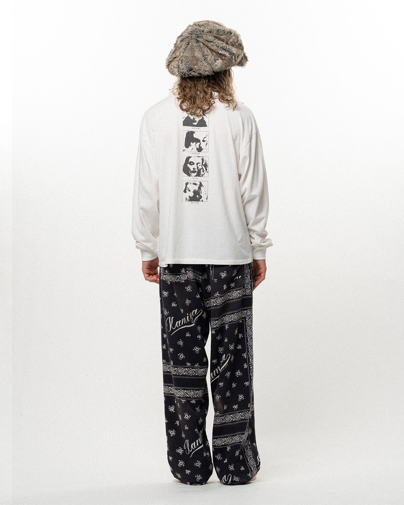 KAMIYA・カミヤ - L/S Tシャツ DISTORTED GIRL L/S TEE T/C / WHITE
