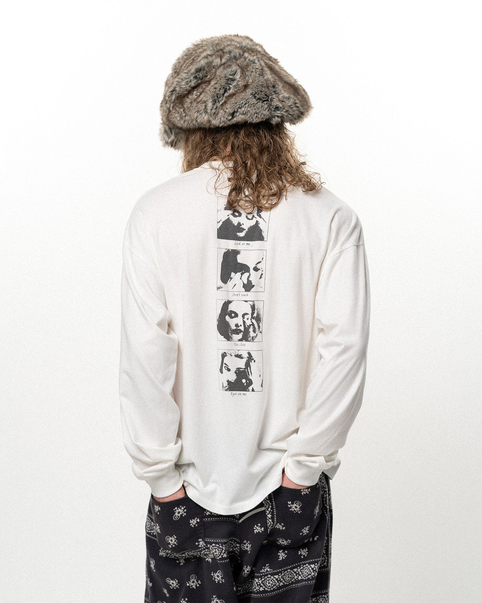 KAMIYA・カミヤ - L/S Tシャツ DISTORTED GIRL L/S TEE T/C / WHITE