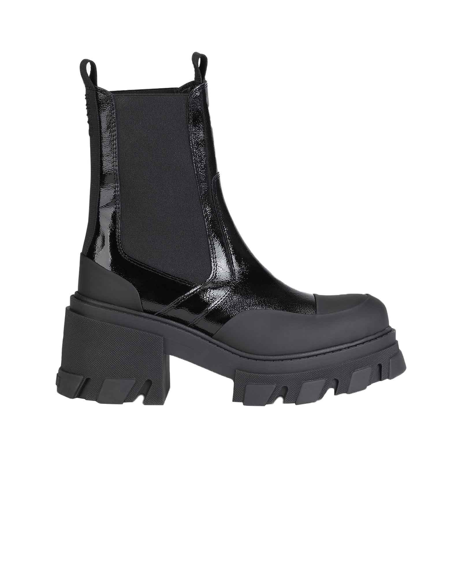 GANNI / ガニー / CLEATED HEELED MID CHELSEA BOST NAPLACK / BLACK