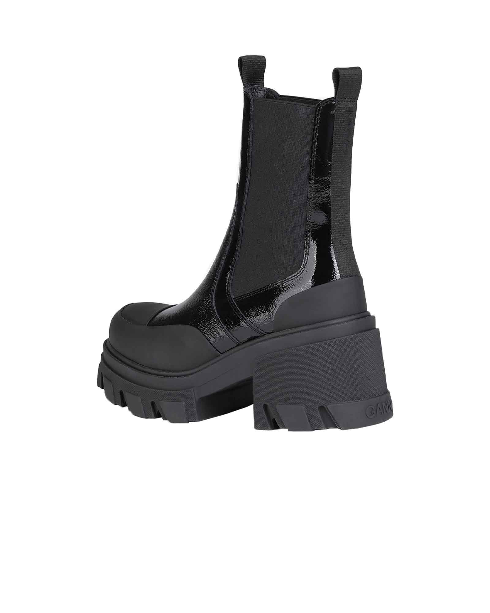 GANNI・ガニー - ブーツ CLEATED HEELED MID CHELSEA BOST NAPLACK / BLACK