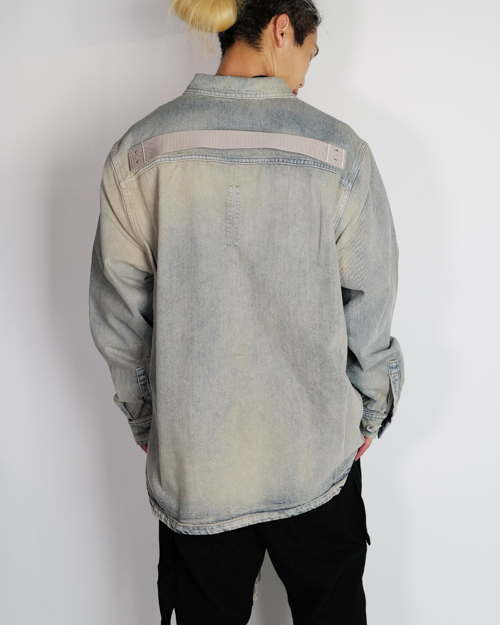 RICK OWENS DRKSHDW・rick owens dark shadow -  GIACCA IN DENIM - JUMBO OUTERSHIRT / MINERAL PEARL