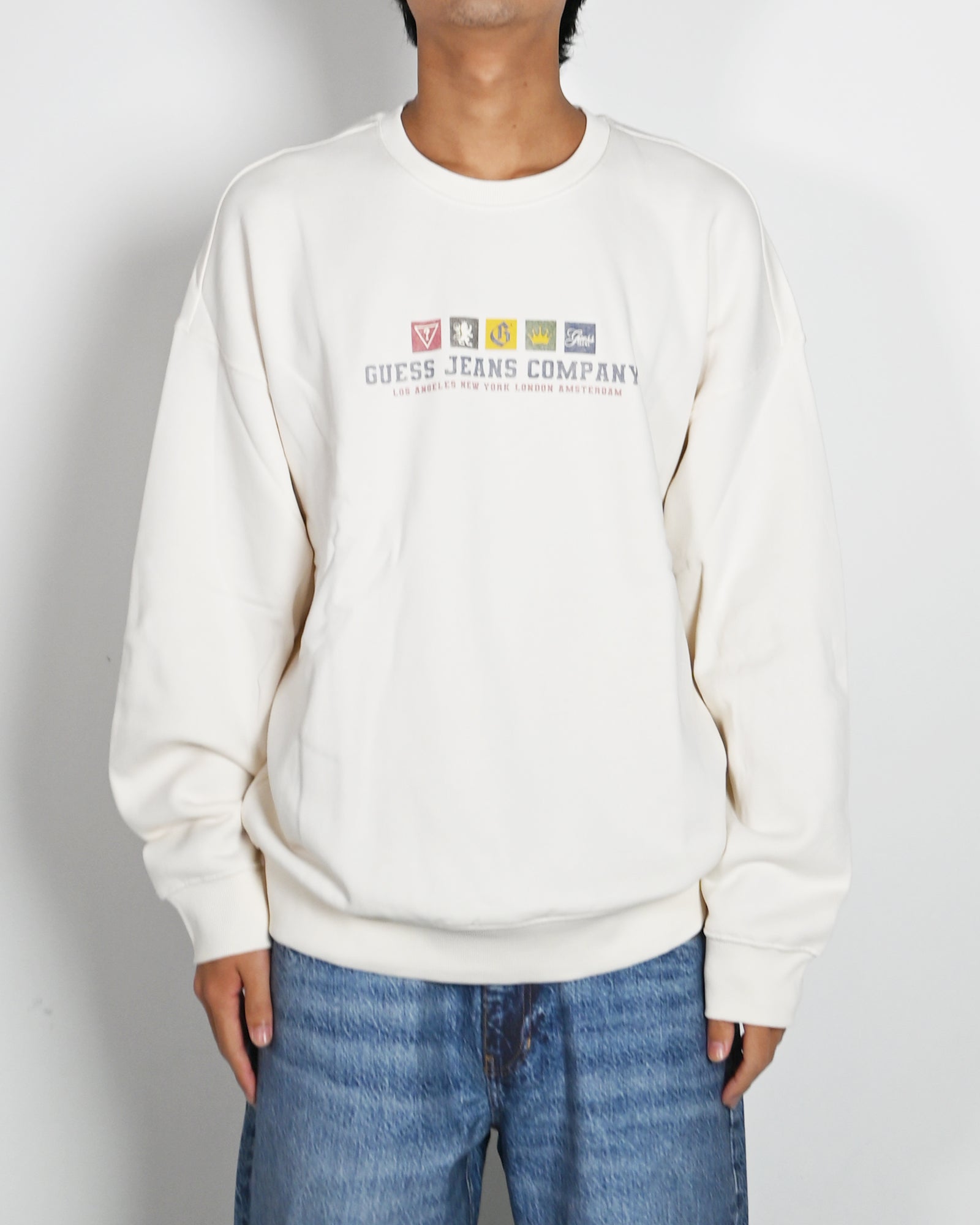 GUESS JEANS・ゲス ジーンズ - スウェット GJ CN OS INTERNATIONAL / WHITE