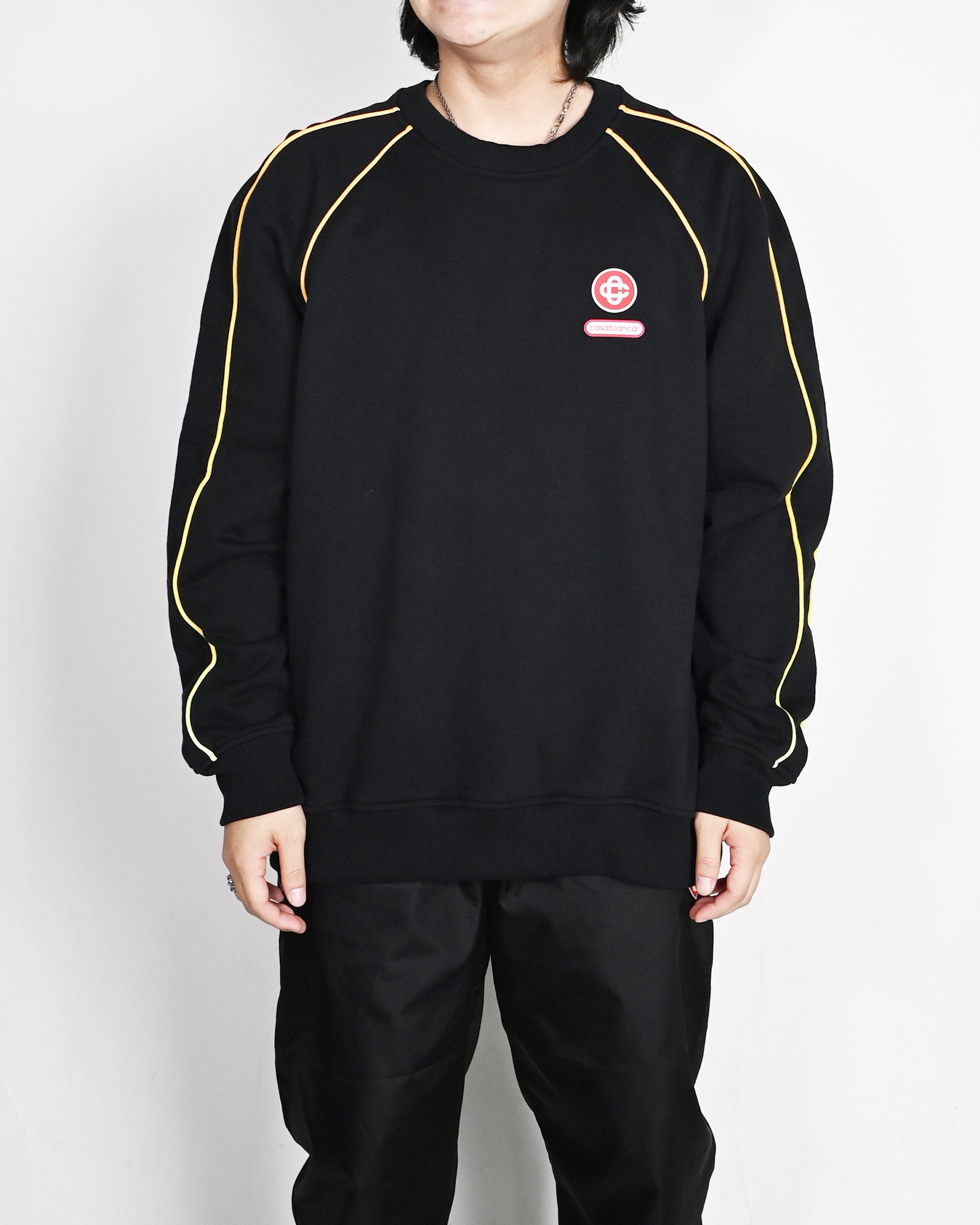 CASABLANCA・カサブランカ - スウェット GRADIENT PIPING RAGLAN SWEATSHIRT / BLACK