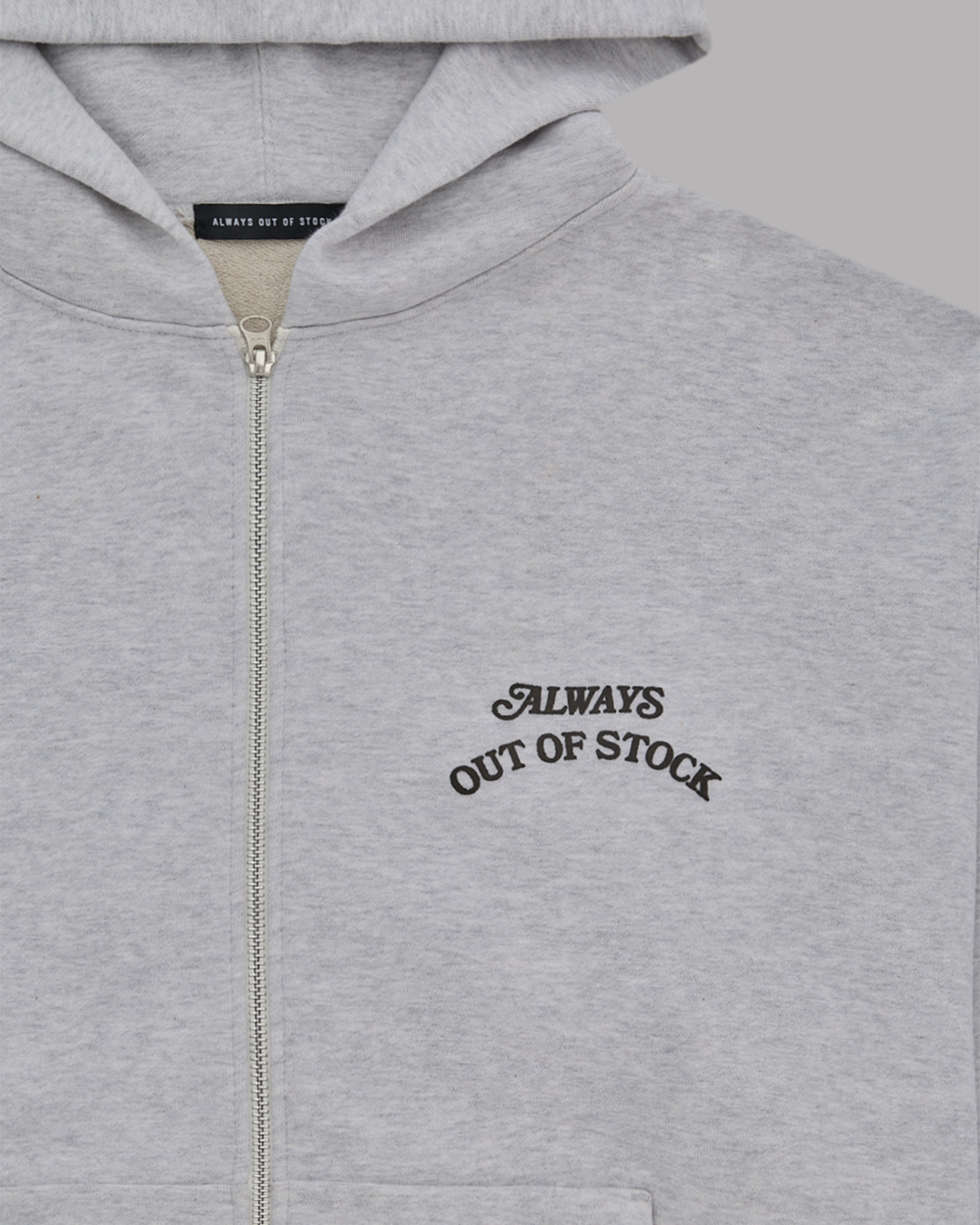 ALWAYS OUT OF STOCK・オールウェイズ アウト オブ ストック - パーカー・フーディ BASIC LOGO ZIP HOODIE / HEATHER GRAY