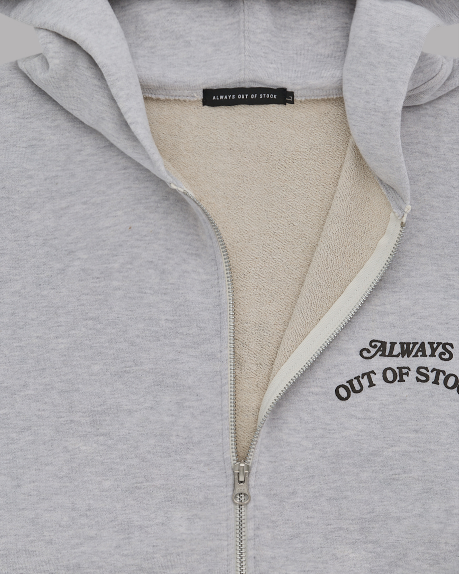 ALWAYS OUT OF STOCK・オールウェイズ アウト オブ ストック - パーカー・フーディ BASIC LOGO ZIP HOODIE / HEATHER GRAY