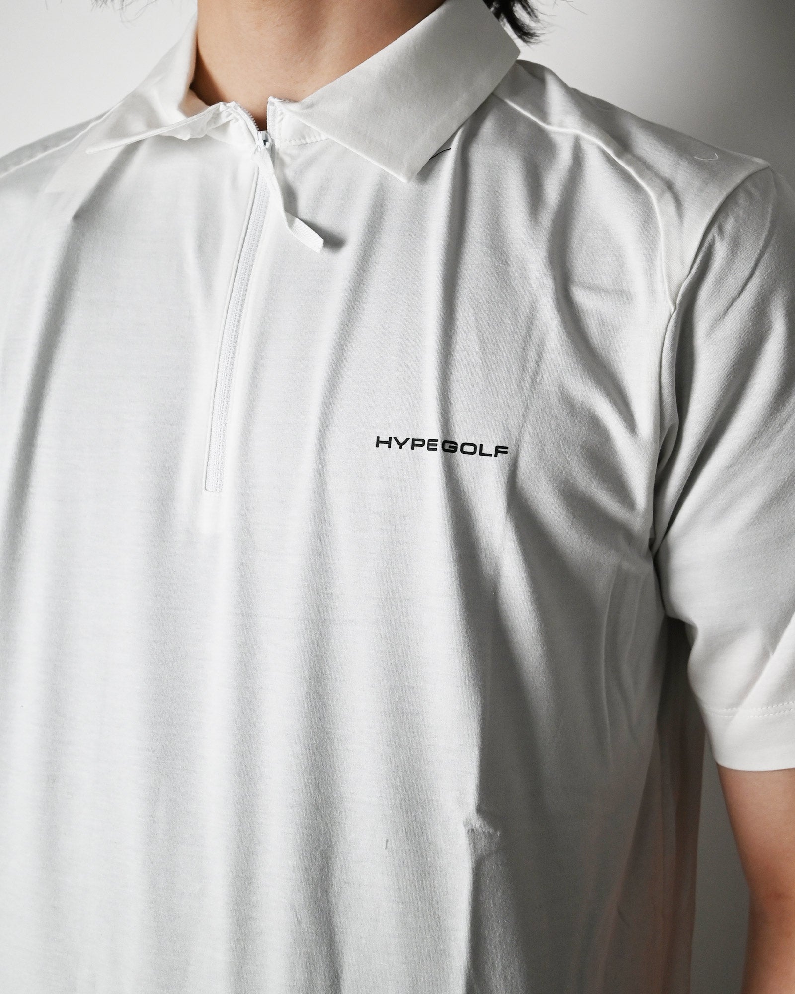 HYPEGOLF・ハイプゴルフ - Tシャツ・カットソー HALF ZIP-UP POLO T-SHIRTS / WHITE