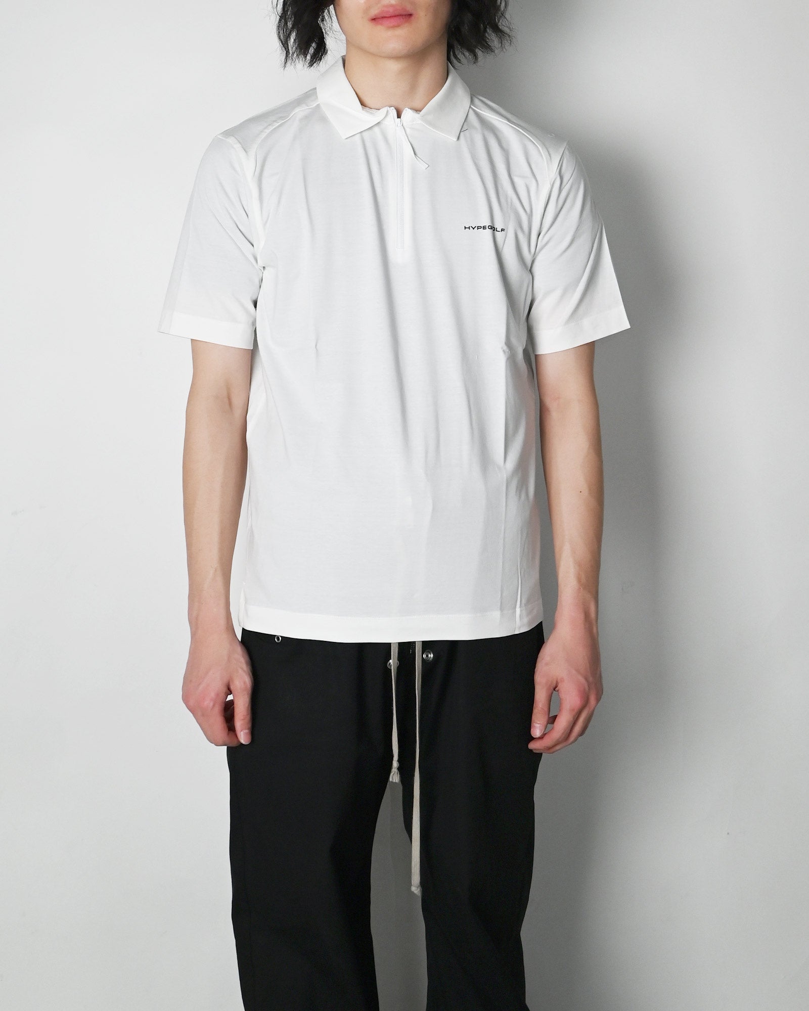 HYPEGOLF・ハイプゴルフ - Tシャツ・カットソー HALF ZIP-UP POLO T-SHIRTS / WHITE
