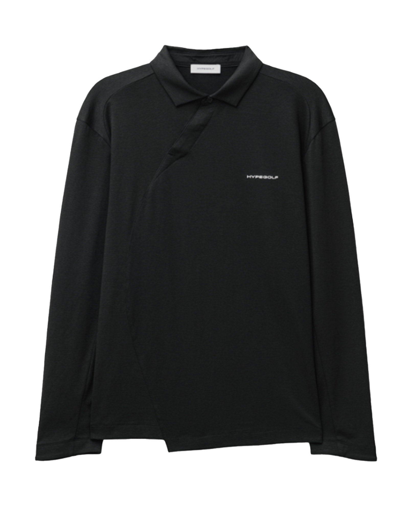 HYPEGOLF・ハイプゴルフ - L/S Tシャツ DIAGONAL POLO LONG SLEEVES / BLACK