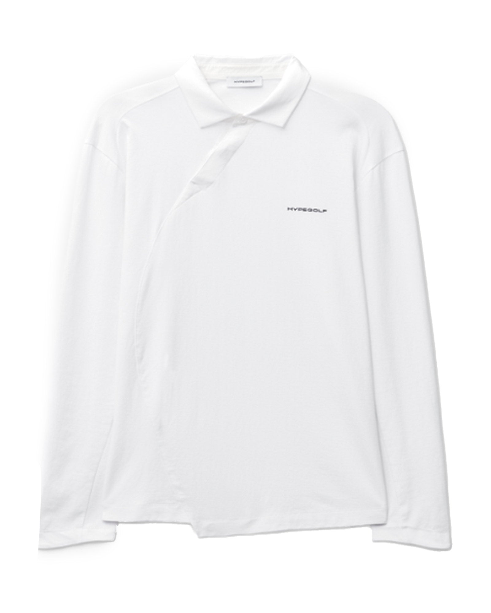 HYPEGOLF・ハイプゴルフ - L/S Tシャツ DIAGONAL POLO LONG SLEEVES / WHITE