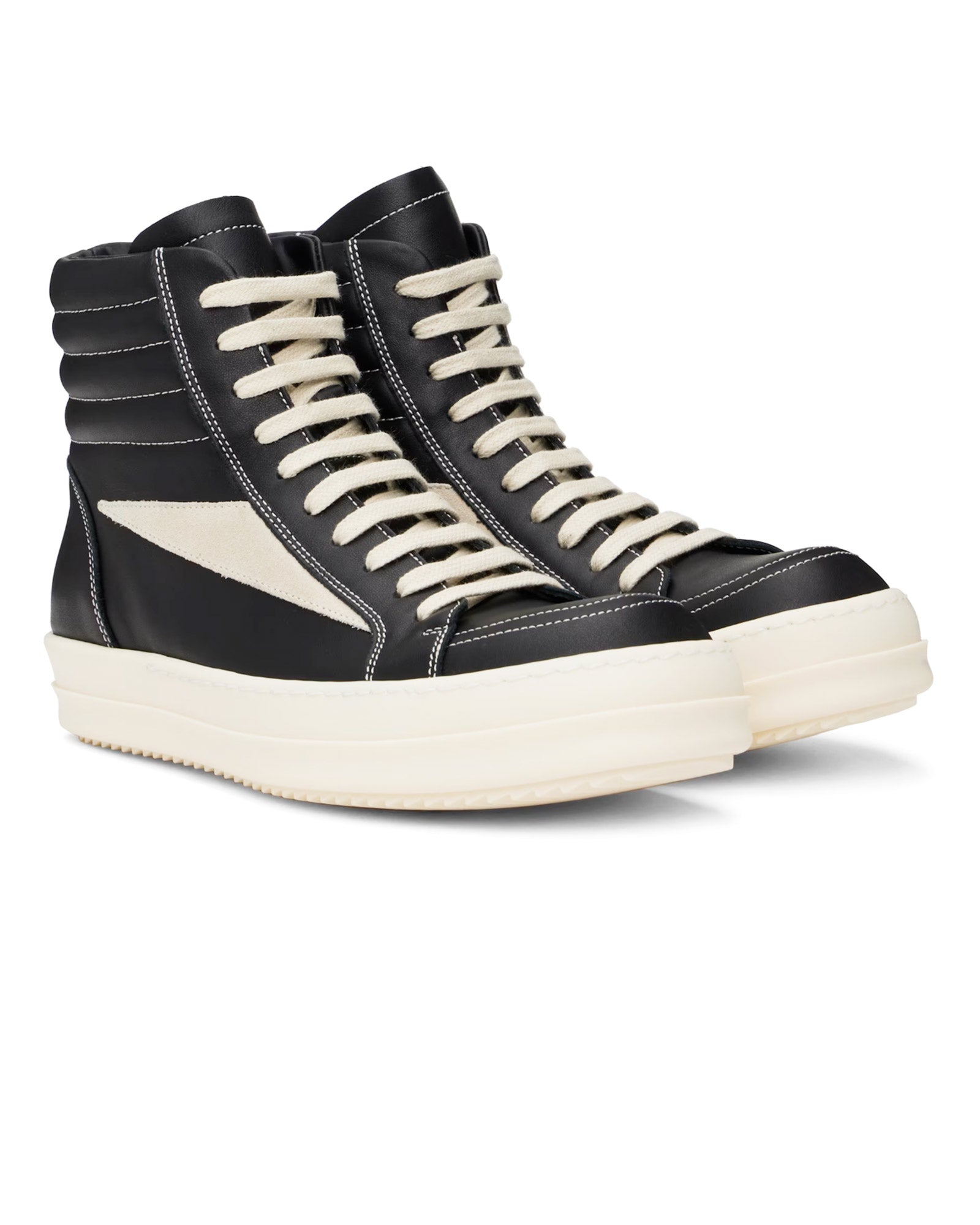 RICK OWENS・rick owens -  HIGH VINTAGE SNEAKS / BLACK/MILK/MILK