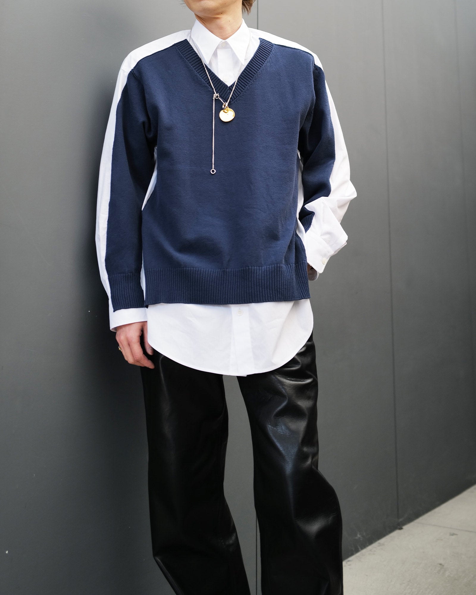 HED MAYNER・ヘド・メイナー - シャツ SHIRT WITH KNITTED FRONT