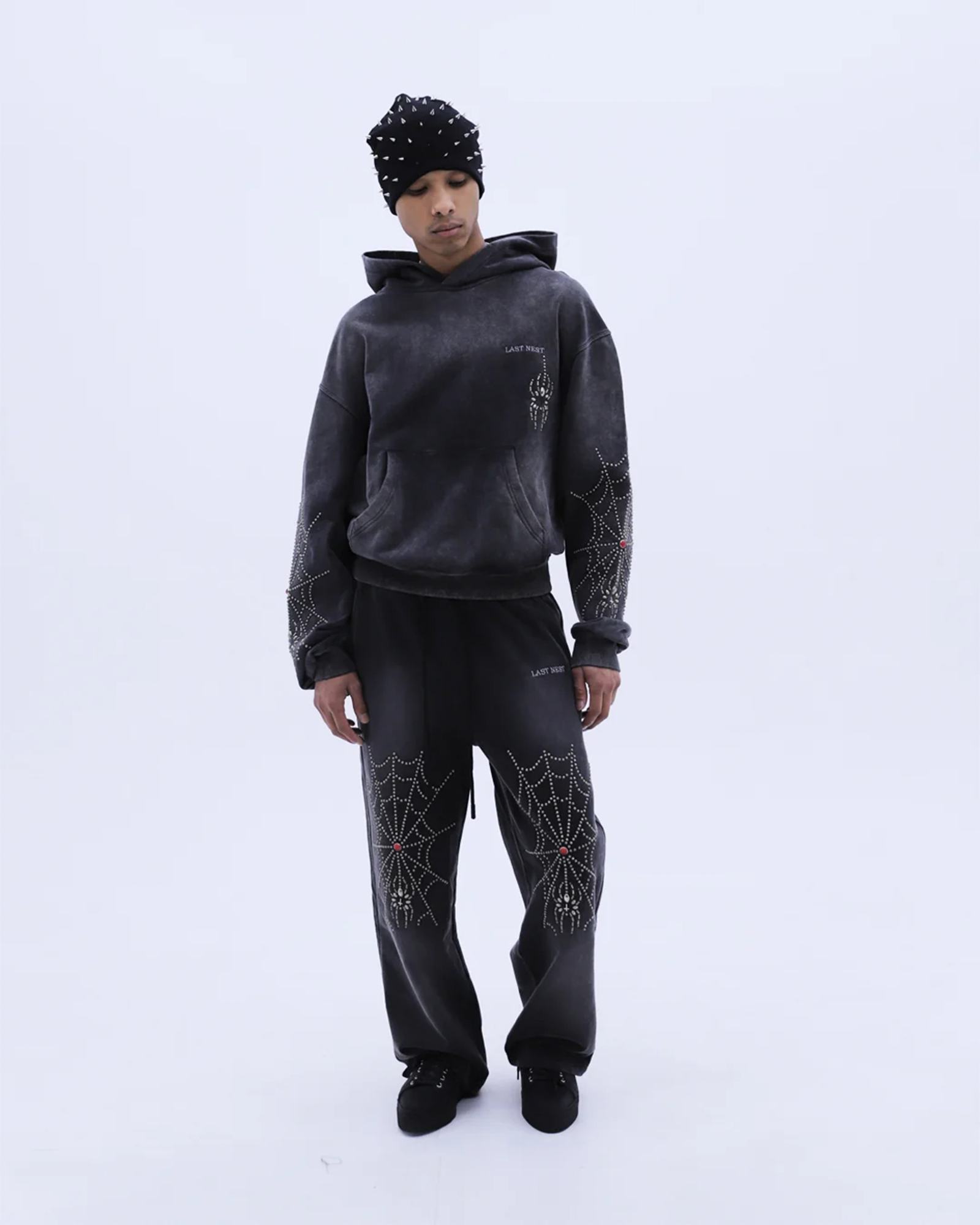 LAST NEST・ラストネスト - パーカー・フーディ HTC x LAST NEST SPIDER STUDS HOODIE / BLACK