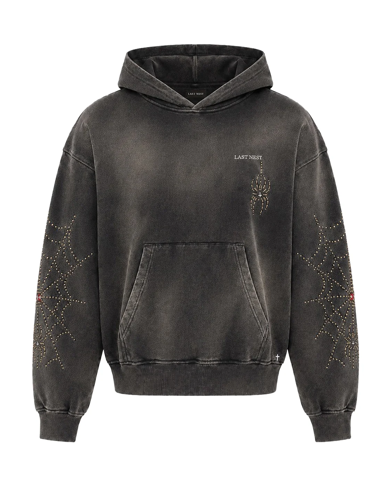 HTC x LAST NEST SPIDER STUDS HOODIE / BLACK