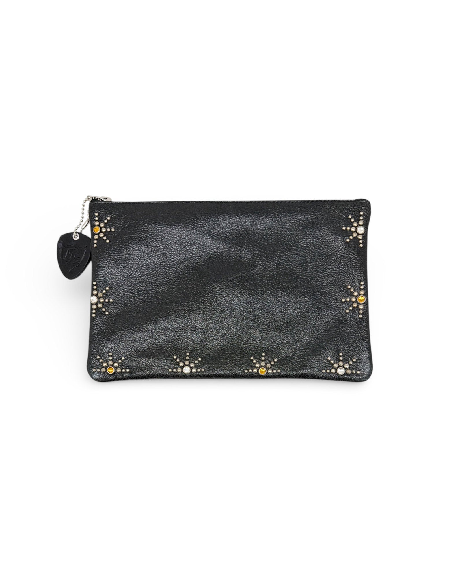 HALF SUNBURST LEATHER MINI POUCH