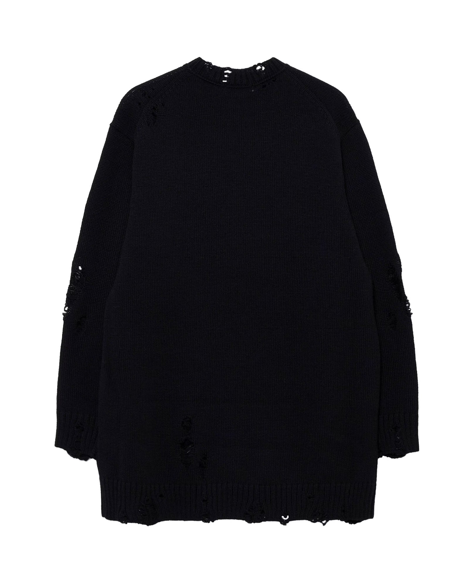 Yohji Yamamoto・ヨウジ ヤマモト - ニット・セーター 5G 3PLY SINGLE JERSEY ROUND NECK PO / BLACK