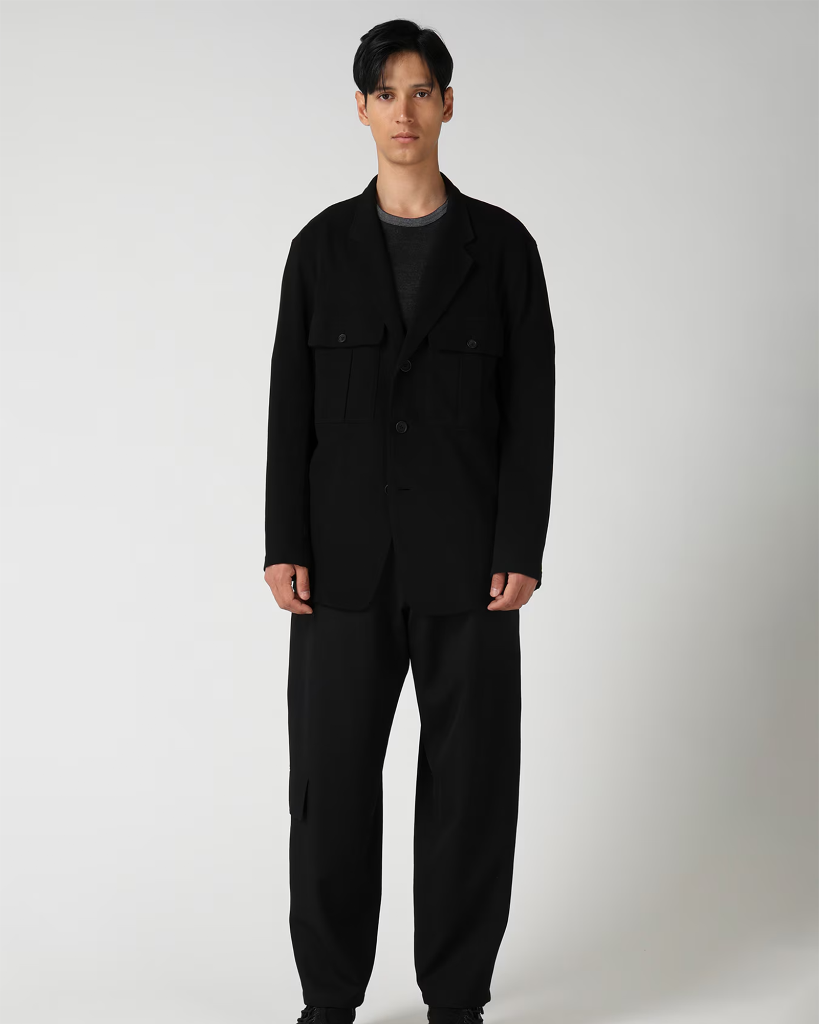 Yohji Yamamoto・ヨウジ ヤマモト - ジャケット 14.5 SINGLE JERSEY 3BUTTON JACKET / BLACK