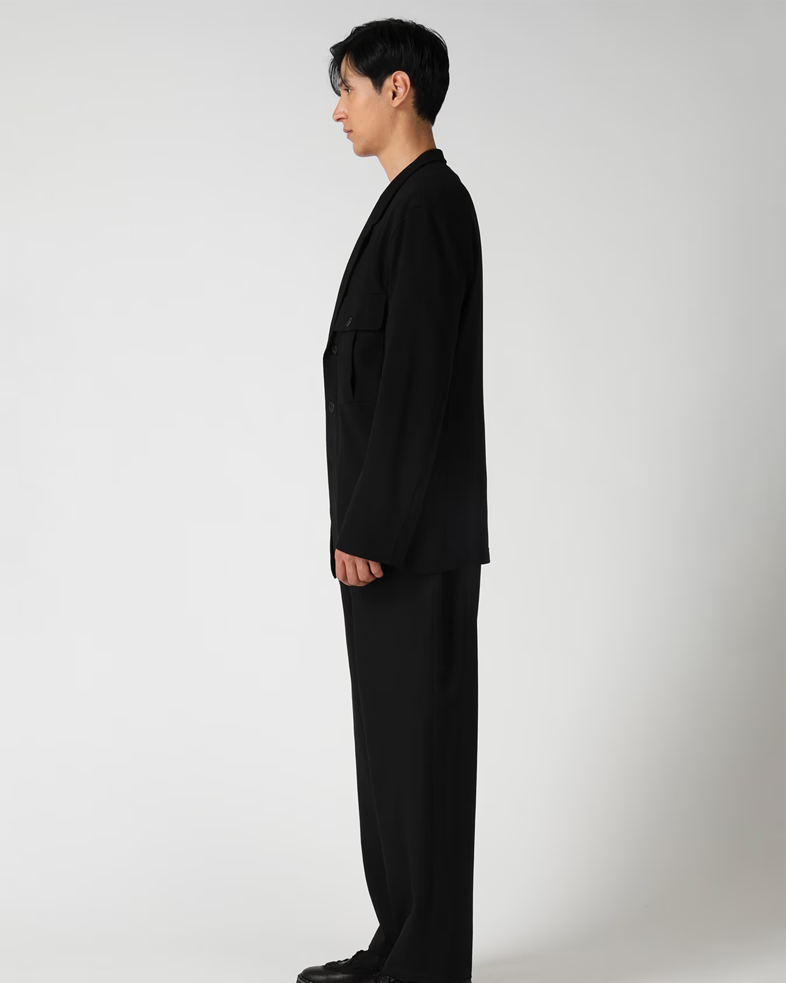 Yohji Yamamoto・ヨウジ ヤマモト - ジャケット 14.5 SINGLE JERSEY 3BUTTON JACKET / BLACK