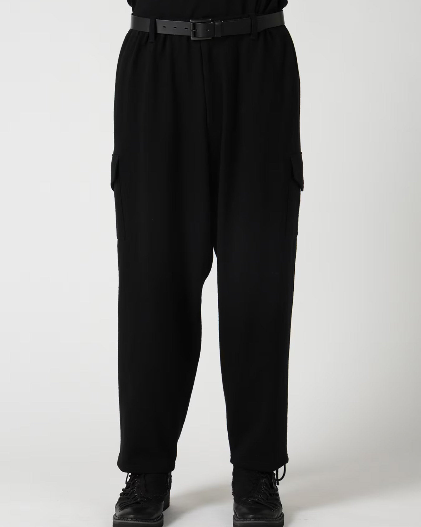 Yohji Yamamoto・ヨウジ ヤマモト - カーゴパンツ SLUB SINGLE JERSEY GUSSET CARGO PANTS / BLACK