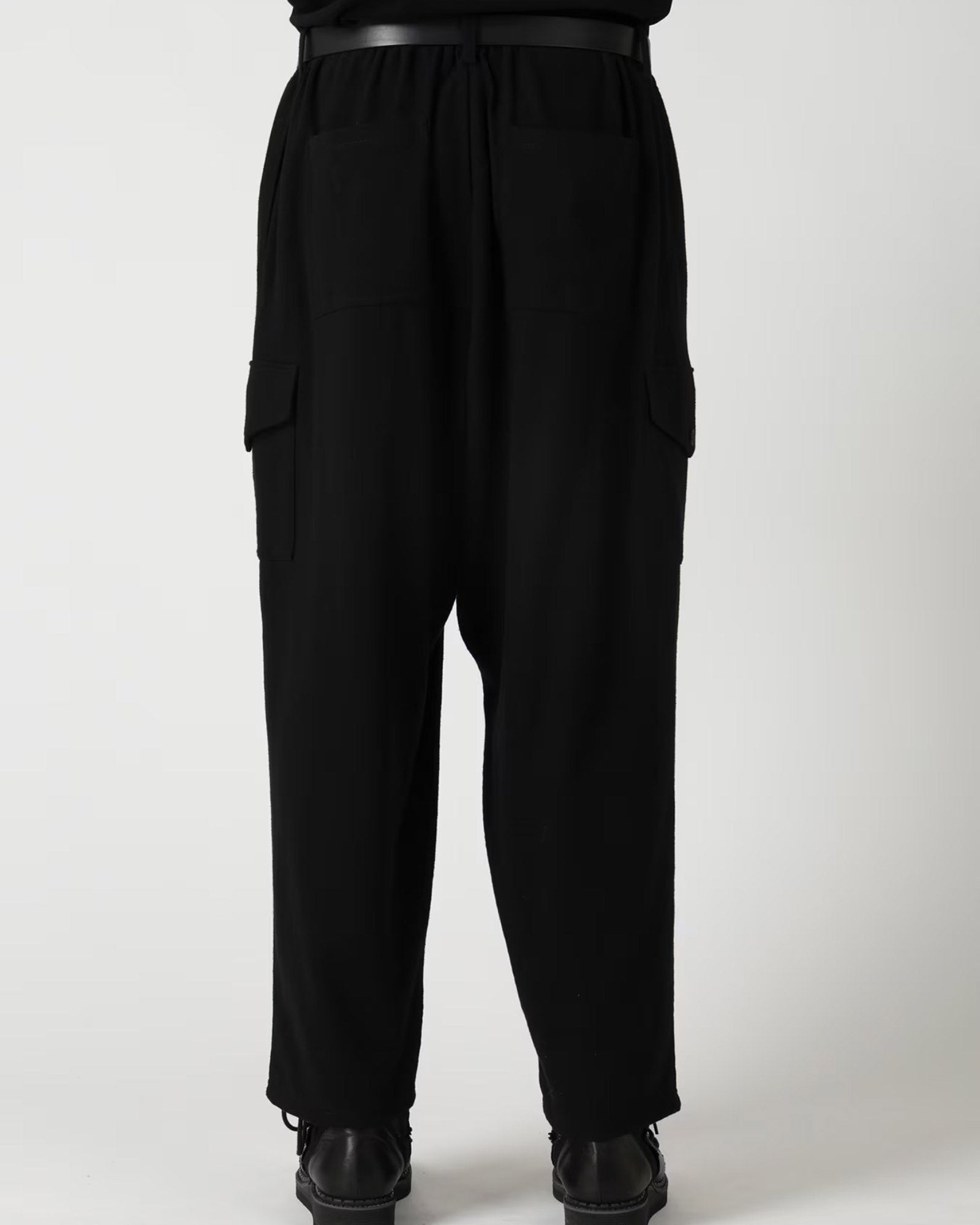 Yohji Yamamoto・ヨウジ ヤマモト - カーゴパンツ SLUB SINGLE JERSEY GUSSET CARGO PANTS / BLACK