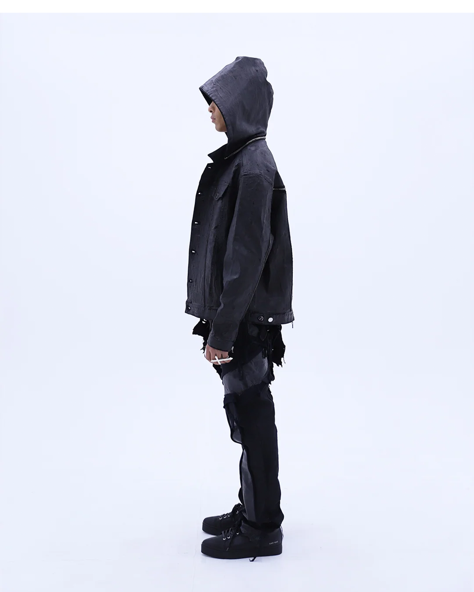 LAST NEST・ラストネスト - ジャケット HARD COATING CROSS JACKET / BLACK