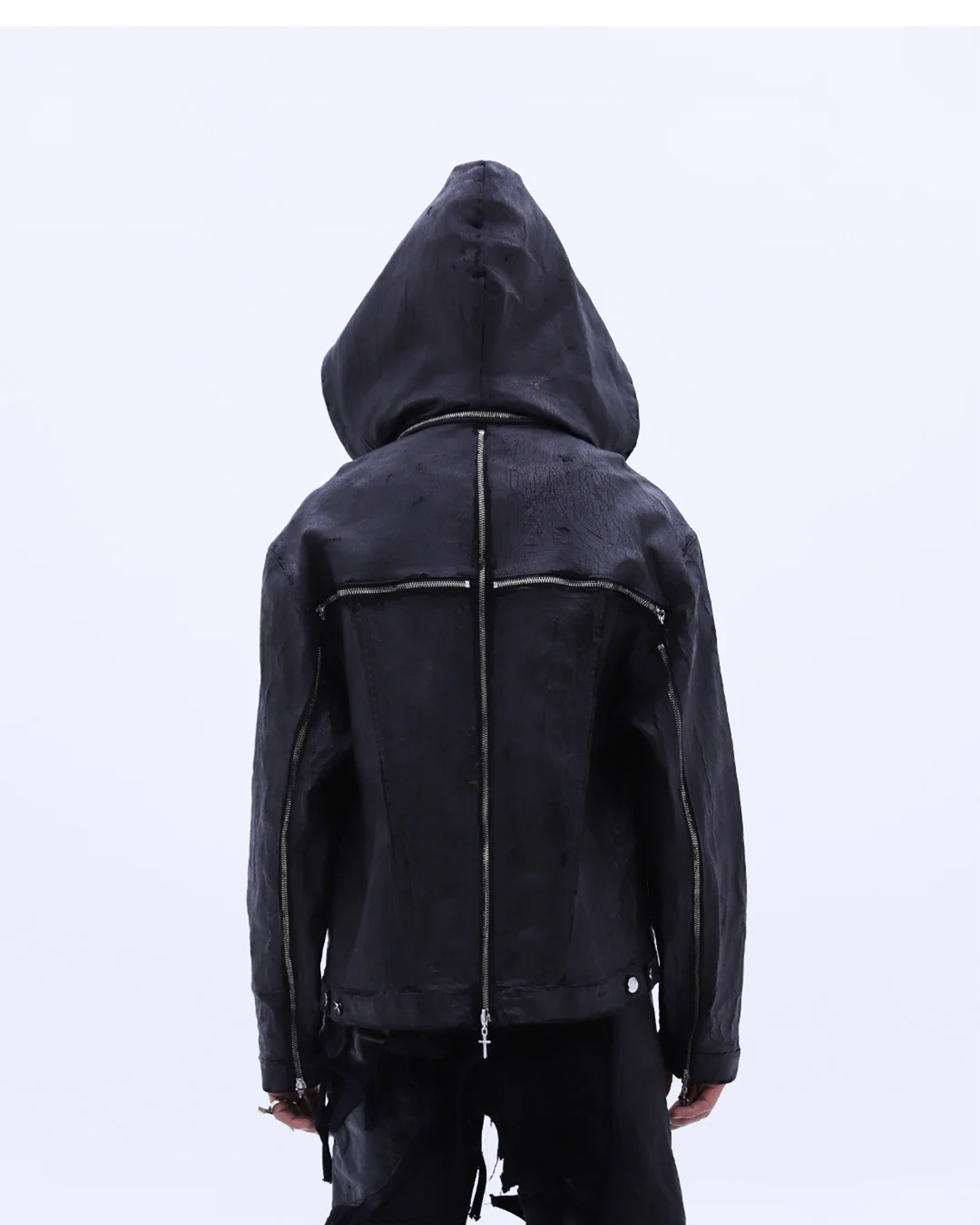 LAST NEST・ラストネスト - ジャケット HARD COATING CROSS JACKET / BLACK