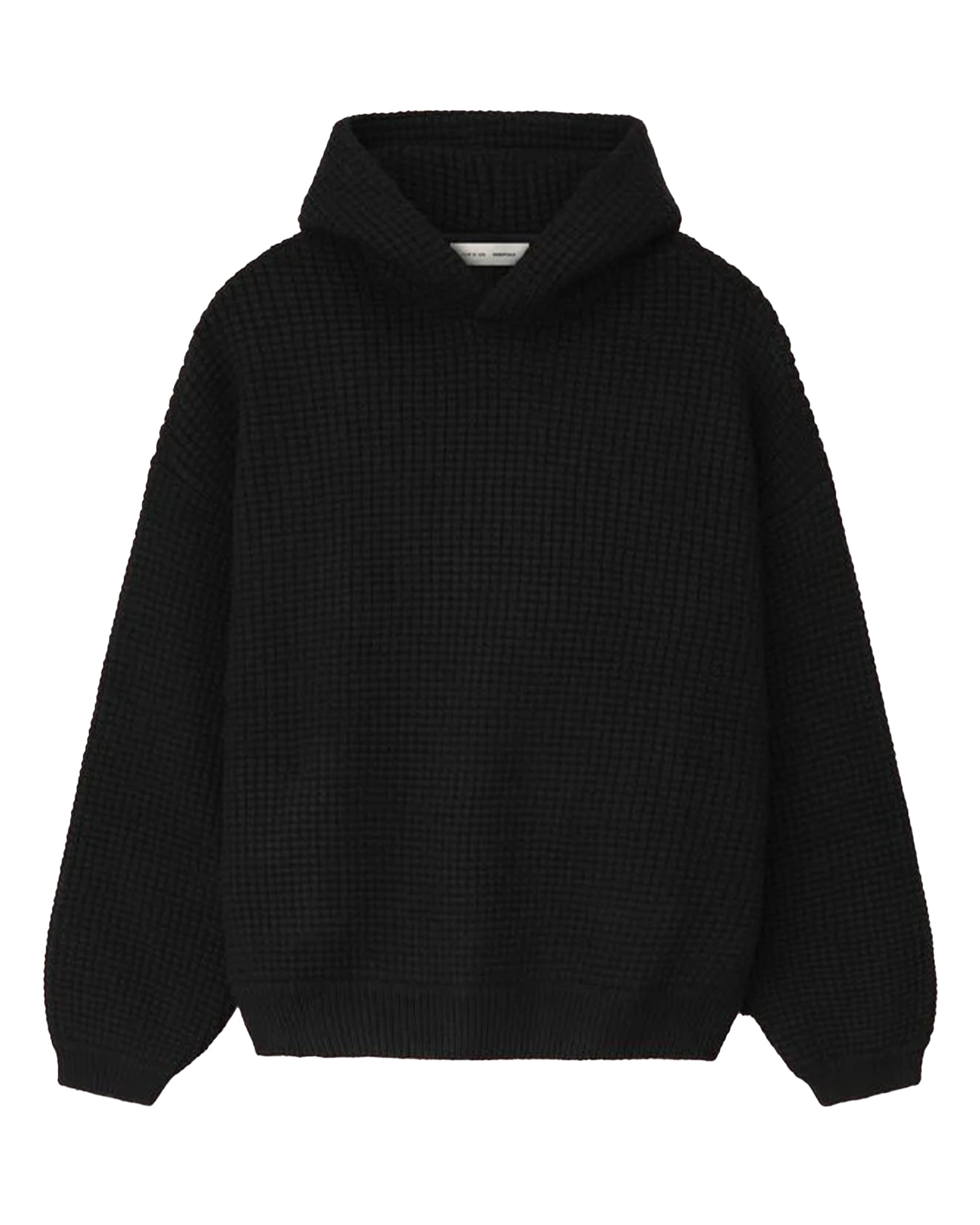 HEAVY WAFFLE 90'S HOODIE / BLACK