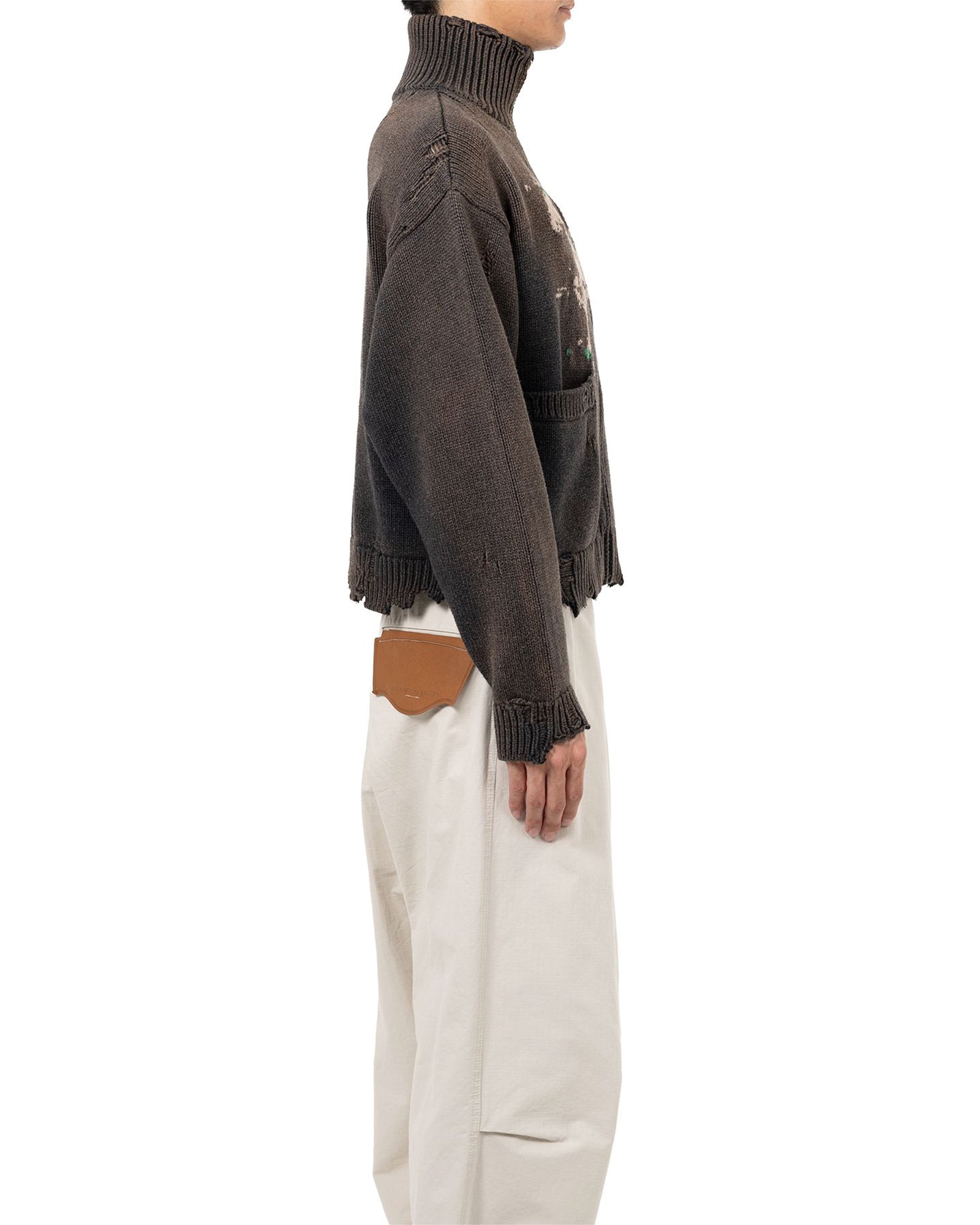 MIHARA YASUHIRO・ミハラヤスヒロ - ニット・セーター HOOSE JACQUARD KNIT CARDIGAN / BLACK