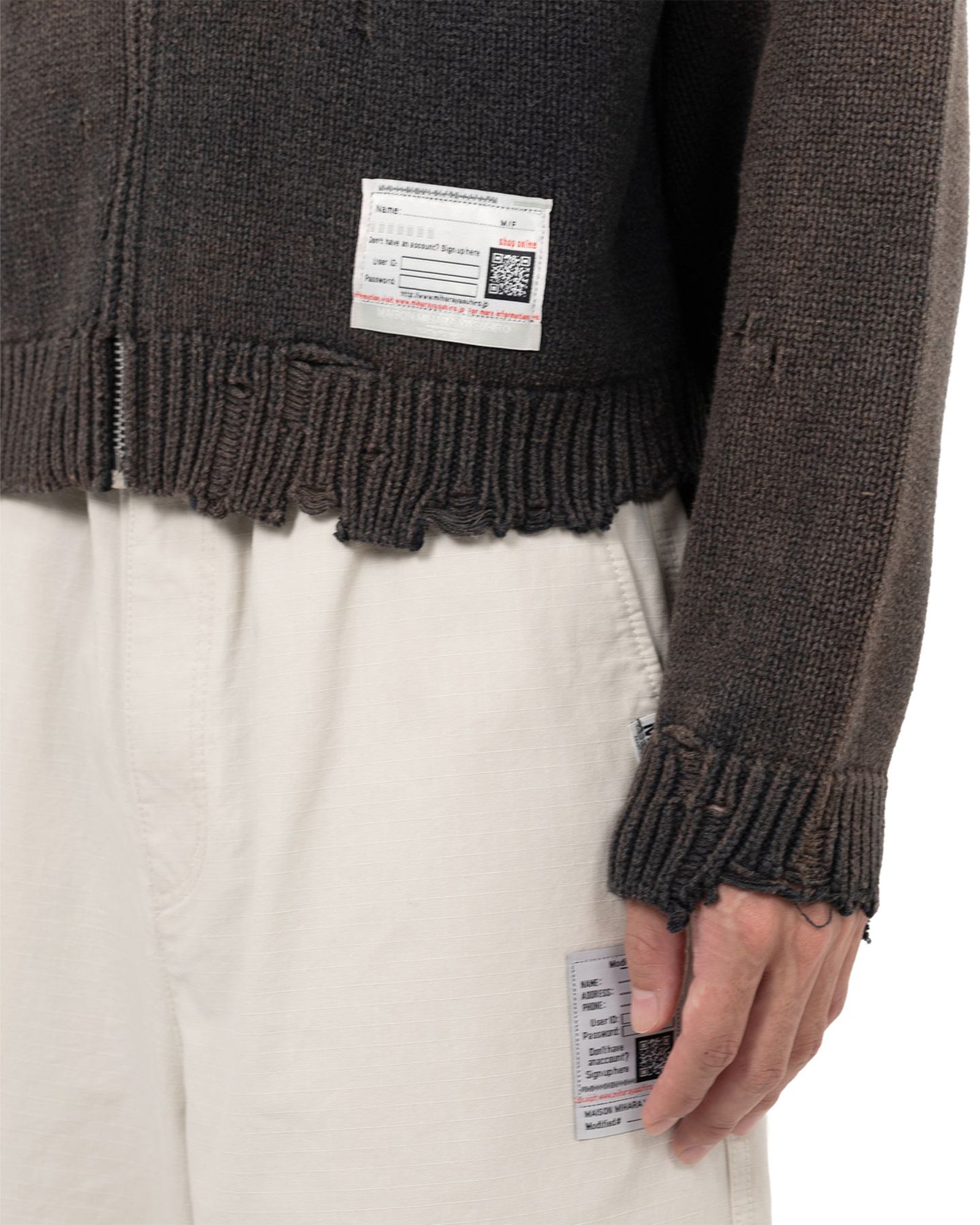 MIHARA YASUHIRO・ミハラヤスヒロ - ニット・セーター HOOSE JACQUARD KNIT CARDIGAN / BLACK